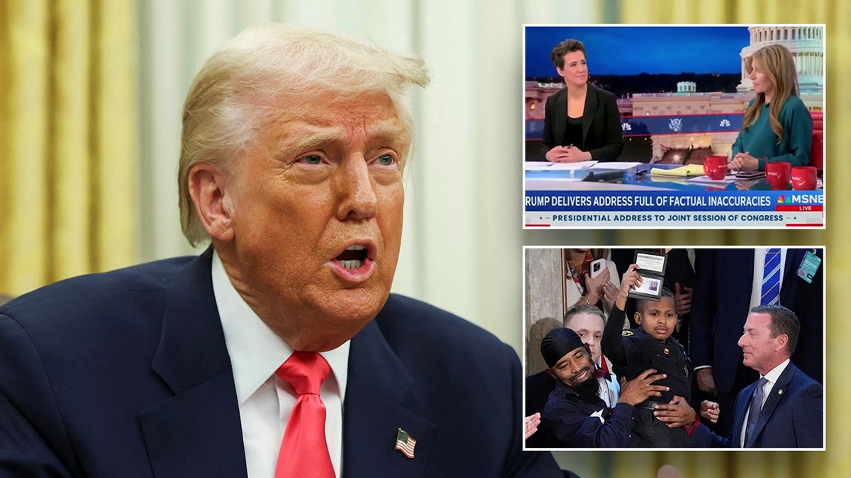 President Trump, Nicolle Wallace, Rachel Maddow, MSNBC, resignation, DJ Daniel, 13-year-old cancer survivor, State of the Union, speech, criticism, Jan. 6, Capitol Police, suicide, political move, media bias, Karoline Leavitt, White House, comments, controversy