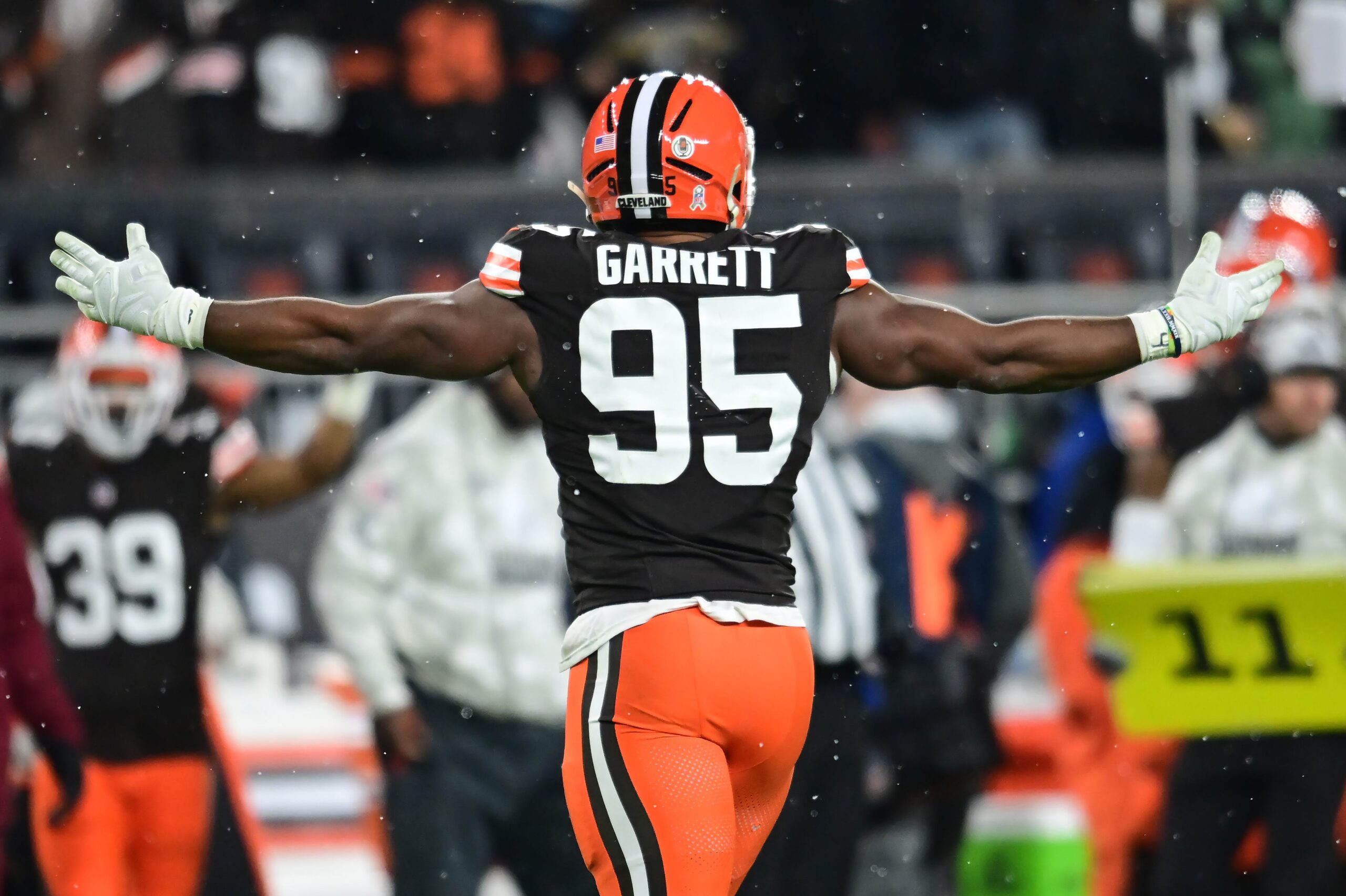 Myles Garrett, Cleveland Browns, trade request, Jimmy Haslam, Andrew Berry, NFL, football, Commanders, Eagles, Super Bowl, defensive end, NFL Network, contract, Cleveland, rumors, news.