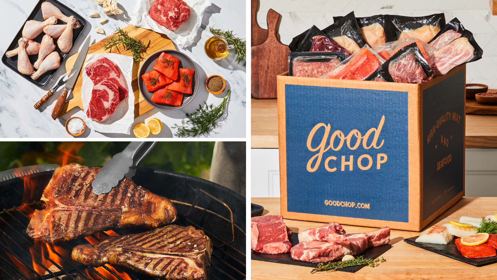 Good Chop, meat delivery, sustainable meat, online meat delivery, meat subscription, beef delivery, chicken delivery, seafood delivery, grass-fed beef, organic chicken, USDA Choice, USDA Prime, American farms, fisheries, customizable meat box, frozen meat delivery, eco-friendly packaging, meat delivery service, best meat delivery services
