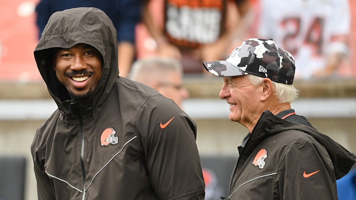 Myles Garrett, Cleveland Browns, NFL, trade request, Jimmy Haslam, Andrew Berry, Deshaun Watson, Super Bowl, NFL Network, Kevin Stefanski, defensive player of the year, football
