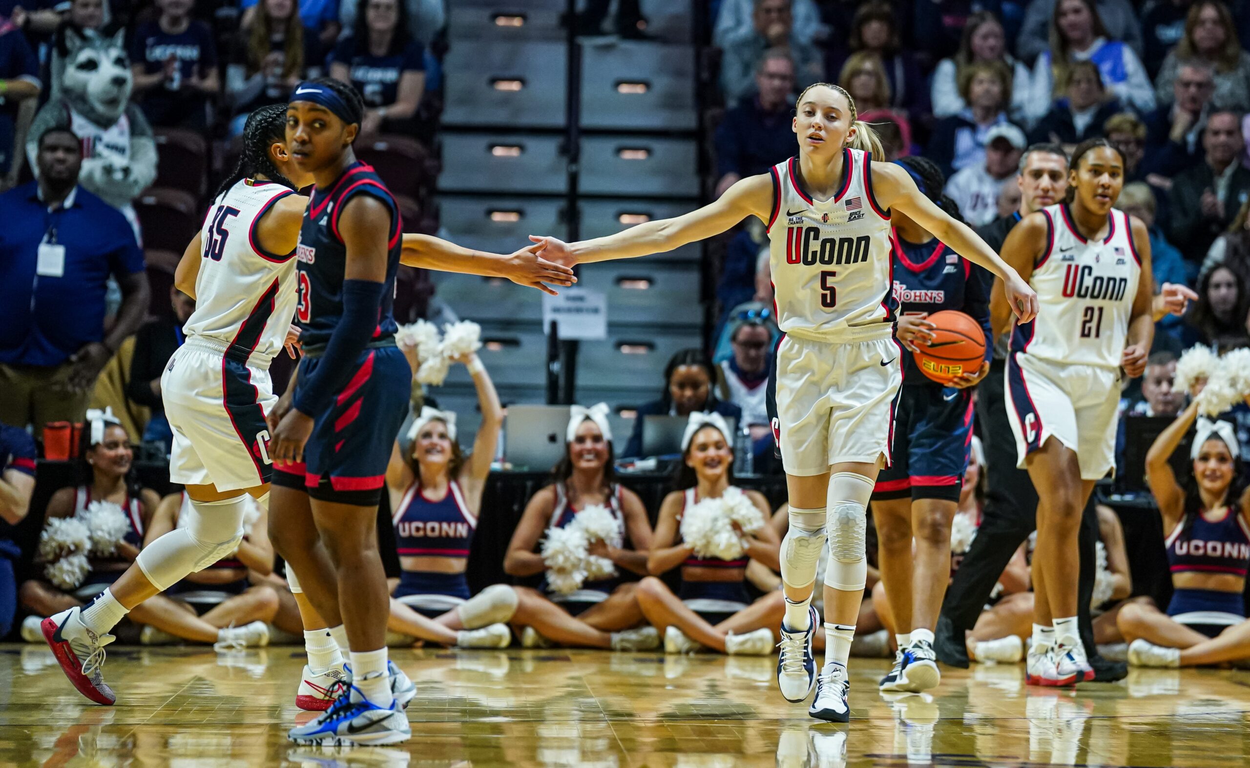UConn women's basketball, Big East Tournament, Paige Bueckers, Villanova, Jasmine Bascoe, Mohegan Sun Arena, UConn vs Villanova, Big East semifinals, Geno Auriemma, Fubo, Azzi Fudd, NCAA women's basketball, March Madness, basketball streaming, UConn schedule, Villanova schedule, women's college basketball
