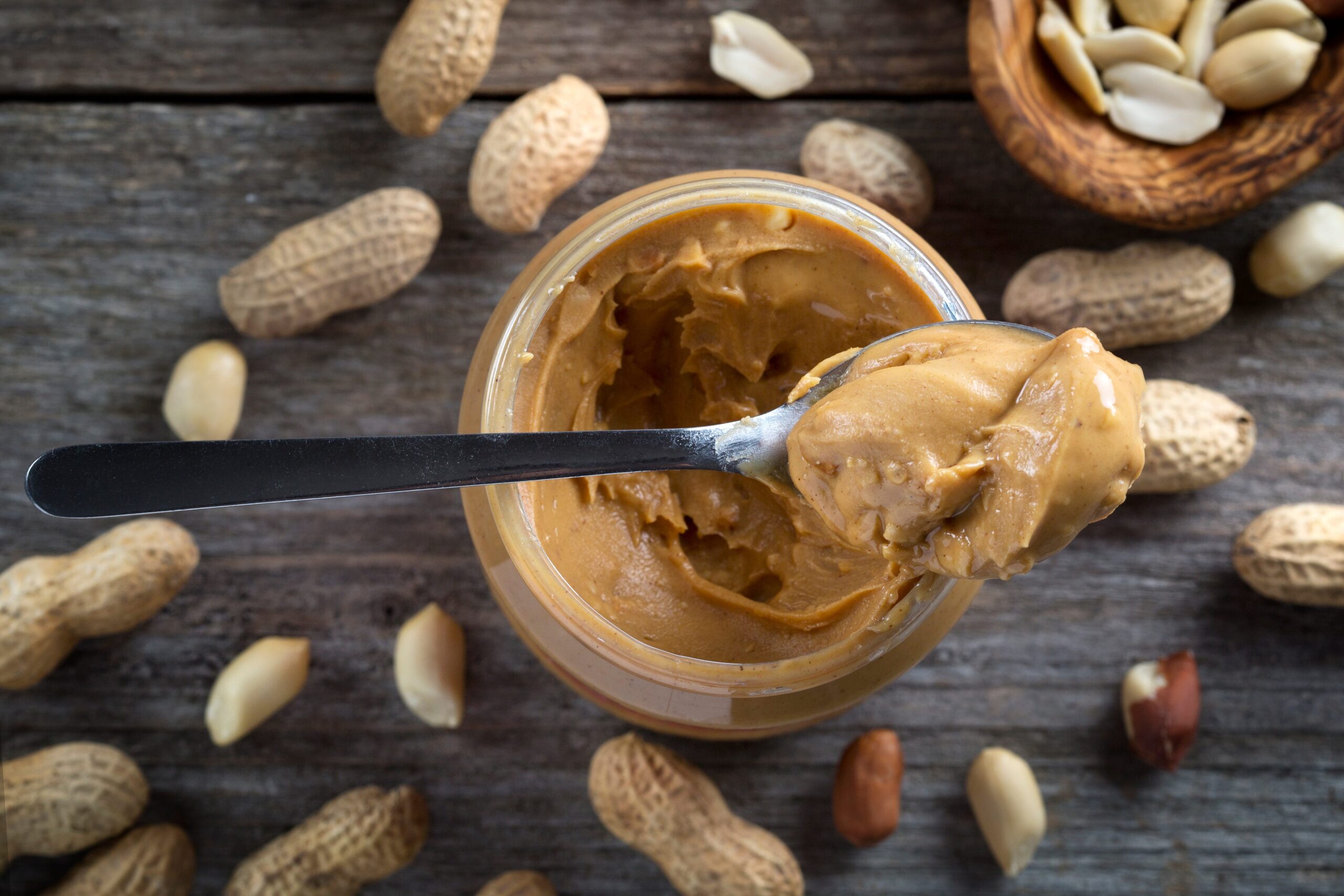 protein, peanut butter, nutrition, diet, RDA, recommended daily allowance, protein intake, high protein foods, protein sources, healthy eating, registered dietitian, Jamie Nadeau, Caroline Thomason, muscle building, calories, USDA, U.S. Department of Agriculture, protein per meal, satiety, protein goals
