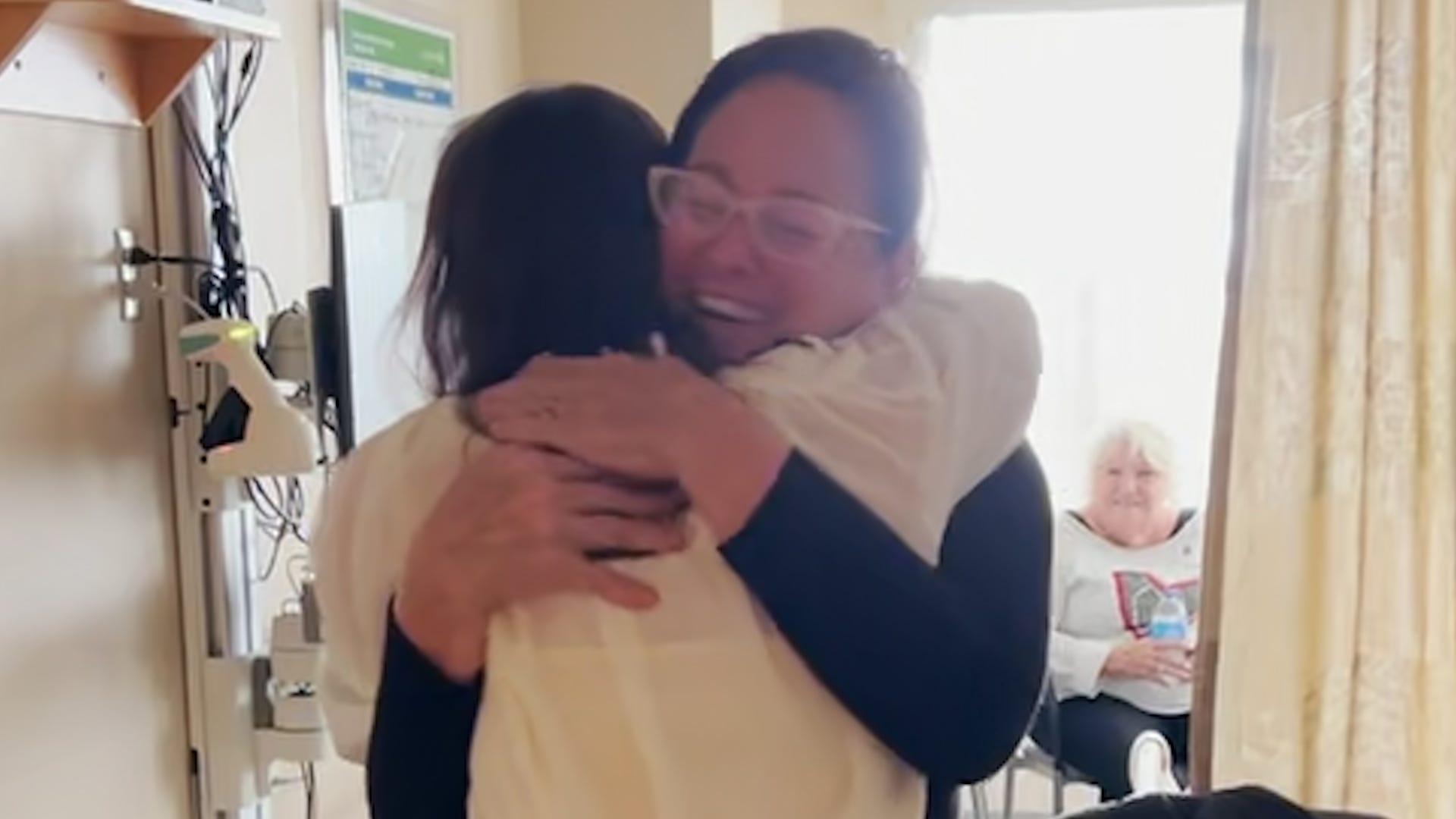 Rita Staniar, 60th birthday, surprise, cancer, GoFundMe, family, daughters, Elizabeth Staniar, Leslie Staniar, Kimmy Staniar, hospital, bedside, sisters, Leslie Wulff, Elizabeth Love, Humankind, good news, uplifting, inspiring, video, donation.
