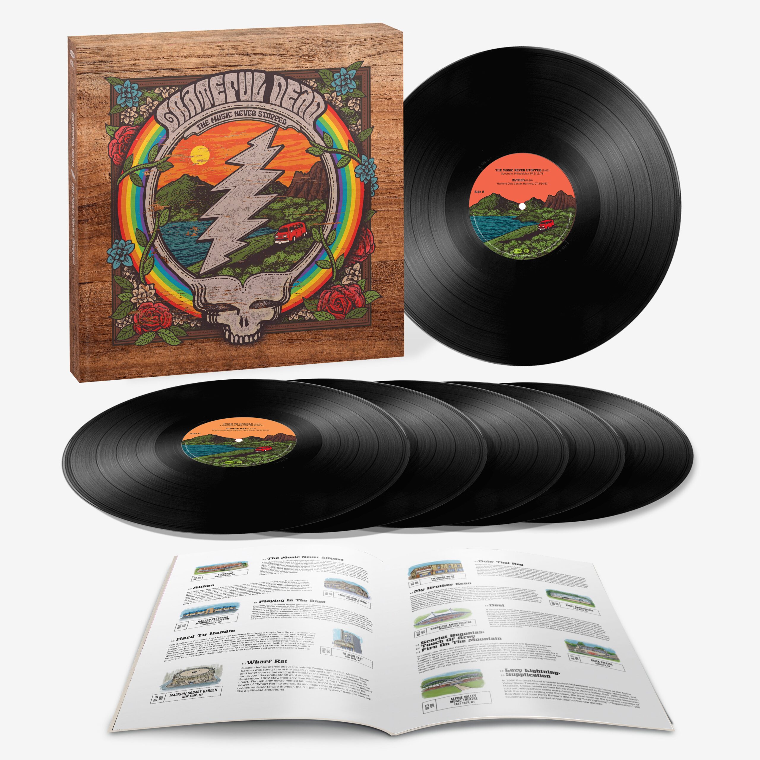 Grateful Dead, box set, music, live performances, Enjoying the Ride, 60-CD, Dead.net, pre-order, anniversary, Warlocks, unreleased tracks, Scarlet Begonias, Touch Of Grey, Fire On The Mountain, Berkeley Greek Theatre, Billy Joel, concert recordings, venues, Fillmore West, Fillmore East, Boston Music Hall, David Lemieux, Rhino Records, Mark Pinkus, Dark Star, digital downloads, ALAC, FLAC, Jesse Jarnow, Good Ol’ Grateful Deadcast, 30 Trips Around the Sun, Bob Dylan, The Band, Neil Young, Grateful Dead Juicy Pale Ale, Dogfish Head Craft Brewery, Dead & Company, John Mayer, Sphere, Las Vegas
