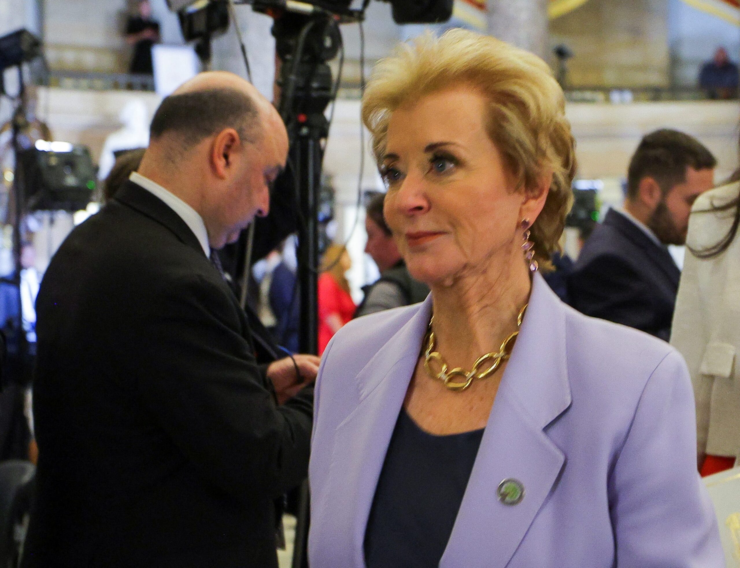Department of Education, Linda McMahon, Trump administration, staffing cuts, education policy, school funding, Individuals with Disabilities Education Act, IDEA, Randi Weingarten, American Federation of Teachers, federal agencies, layoffs, education bureaucracy, state education, local school boards, education reform, Elon Musk, Department of Government Efficiency, workforce reduction
