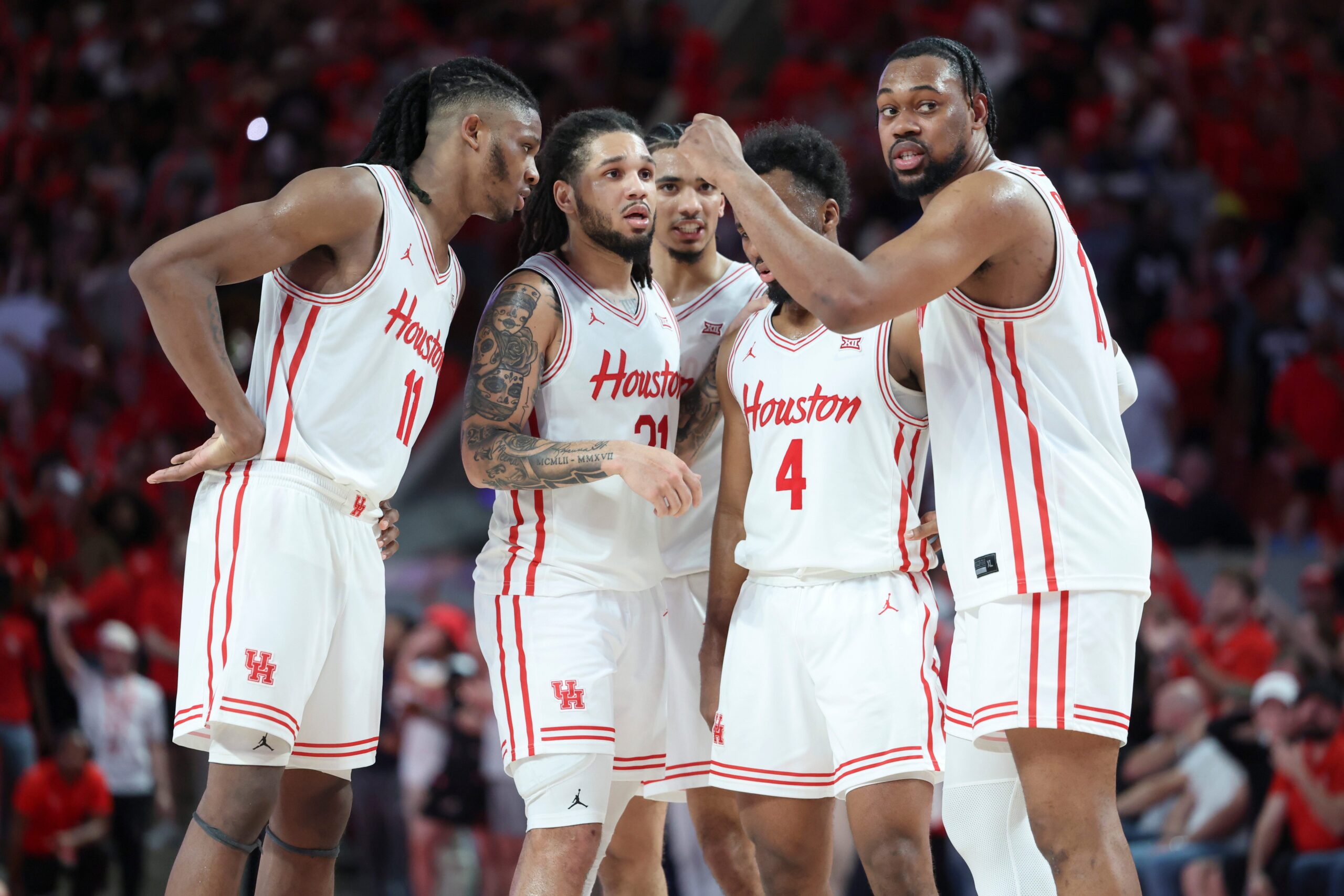 Big 12 Tournament, NCAA Men's Tournament, College Basketball, Houston Cougars, Texas Tech Red Raiders, Arizona Wildcats, Brigham Young Cougars, Iowa State Cyclones, Kansas Jayhawks, Baylor Bears, March Madness, Bracketology, Tournament Preview, JT Toppin, LJ Cryer, Caleb Love, Curtis Jones, Richie Saunders, Basketball Predictions, Basketball Analysis, Big 12 Basketball
