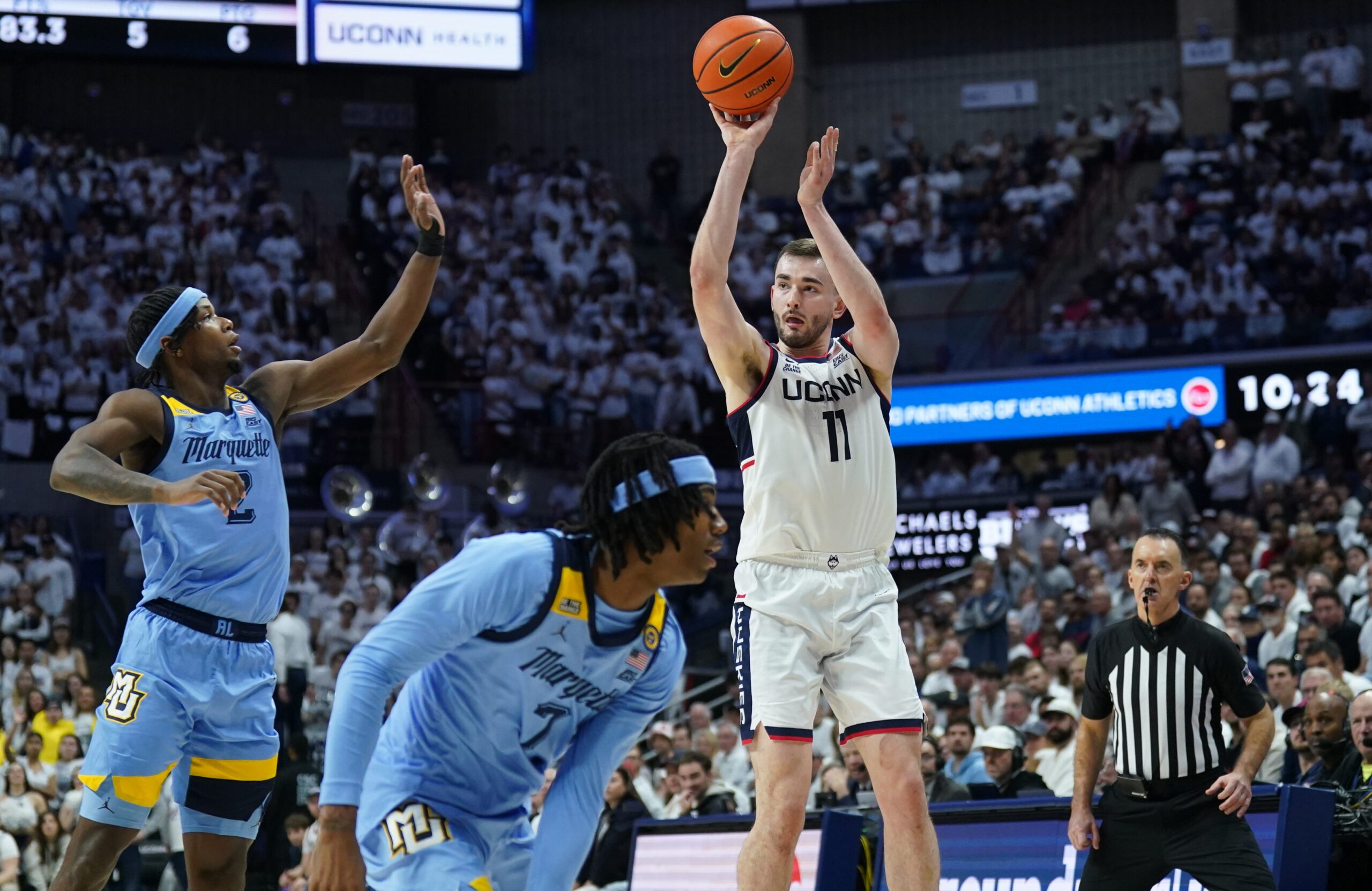 UConn basketball, Dan Hurley, NCAA Tournament, Big East tournament, Maui Invitational, three-peat, Donovan Clingan, Stephon Castle, Alex Karaban, Hassan Diarra, point guard play, turnovers, defense, March Madness, college basketball, UConn Huskies, Villanova, St. John's, Rick Pitino, tournament preview, bracketology
