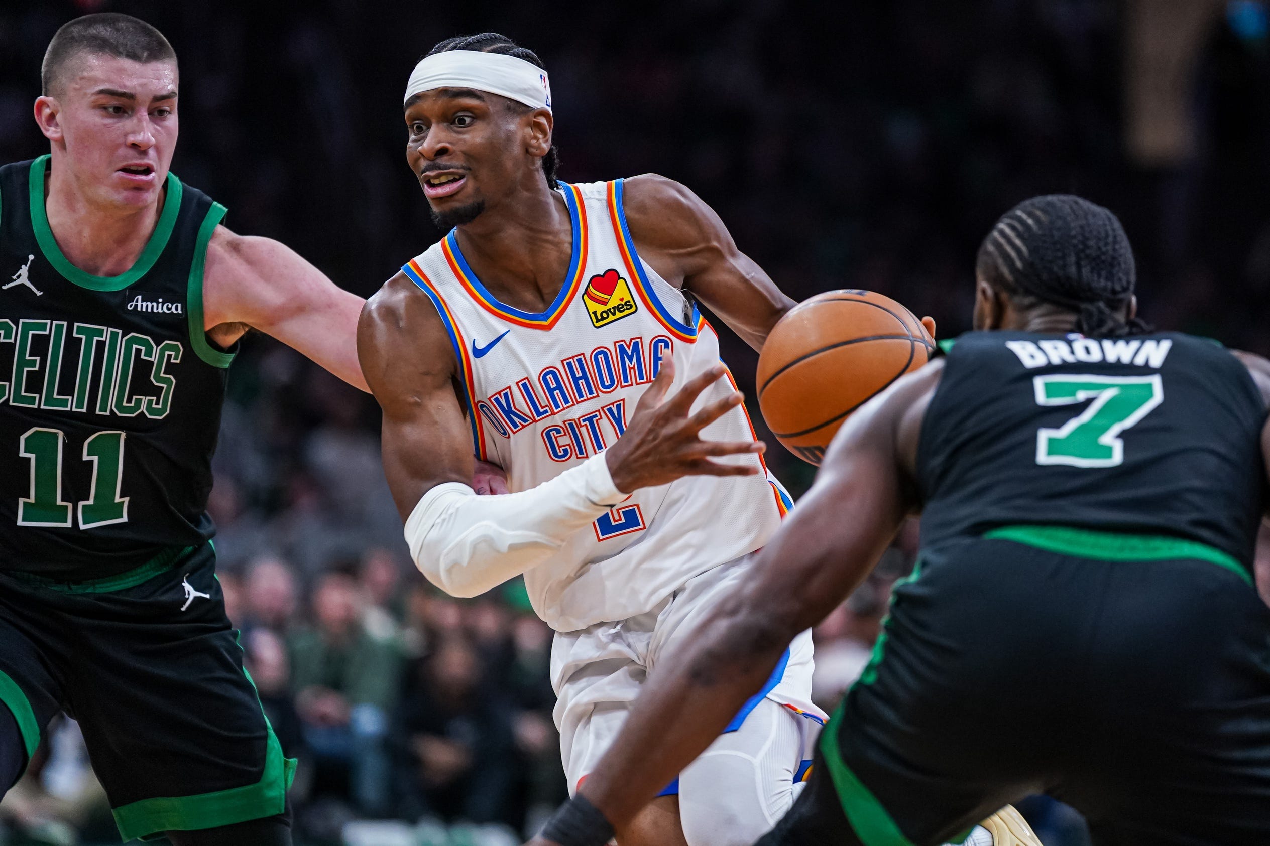 Oklahoma City Thunder, Shai Gilgeous-Alexander, SGA, Boston Celtics, NBA Playoffs, Converse, SHAI 001, basketball shoes, Chet Holmgren, NBA, playoff berth, play-in tournament
