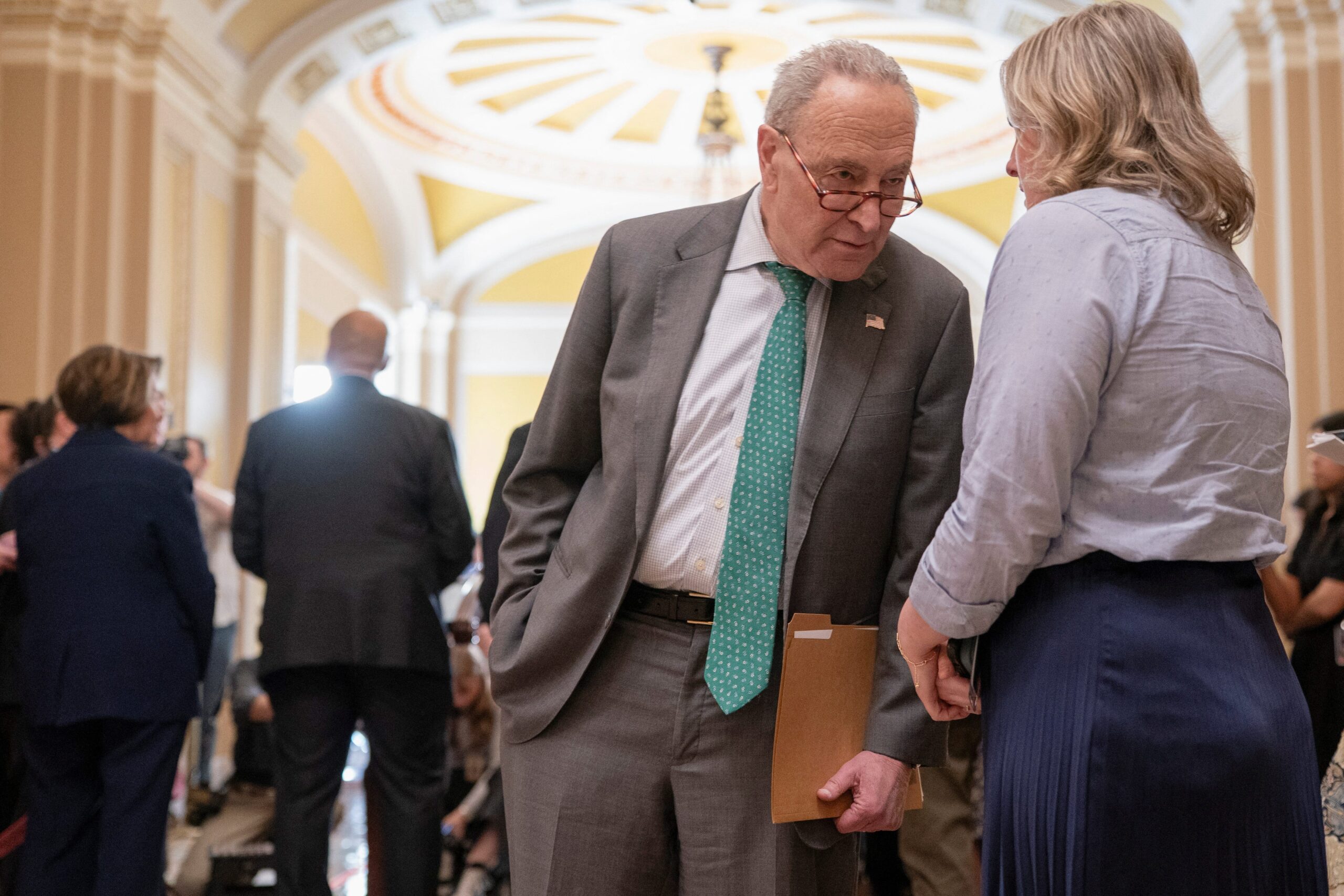 Senate shutdown, government shutdown, Chuck Schumer, Donald Trump, federal funding, spending bill, Republican, Democrat, continuing resolution, budget, Congress, filibuster, John Thune, John Fetterman, Raphael Warnock, Mark Kelly, Elon Musk, Alexandria Ocasio-Cortez, 2025, midterm elections, border security, defense spending, partisan politics, political off-ramp, bipartisan plan
