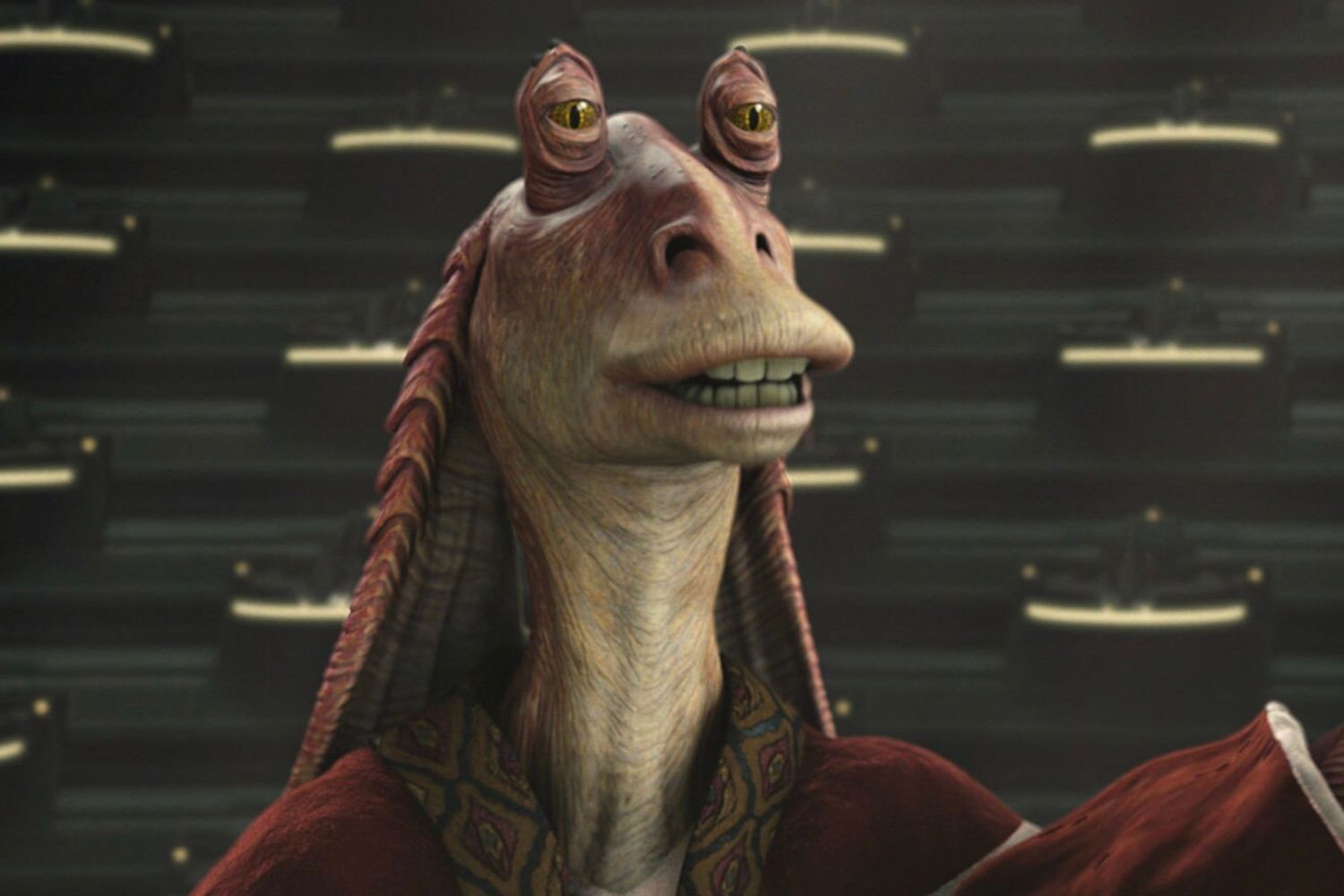 Jar Jar Binks, Ahsoka Tano, Star Wars, Jason Edmiston, Eyes Without a Face, Bottleneck Gallery, art, prints, prequel characters, animated character, Darth Vader, Obi-Wan Kenobi, Princess Leia, Stormtrooper, Darth Maul, artwork, pop culture art, limited edition prints
