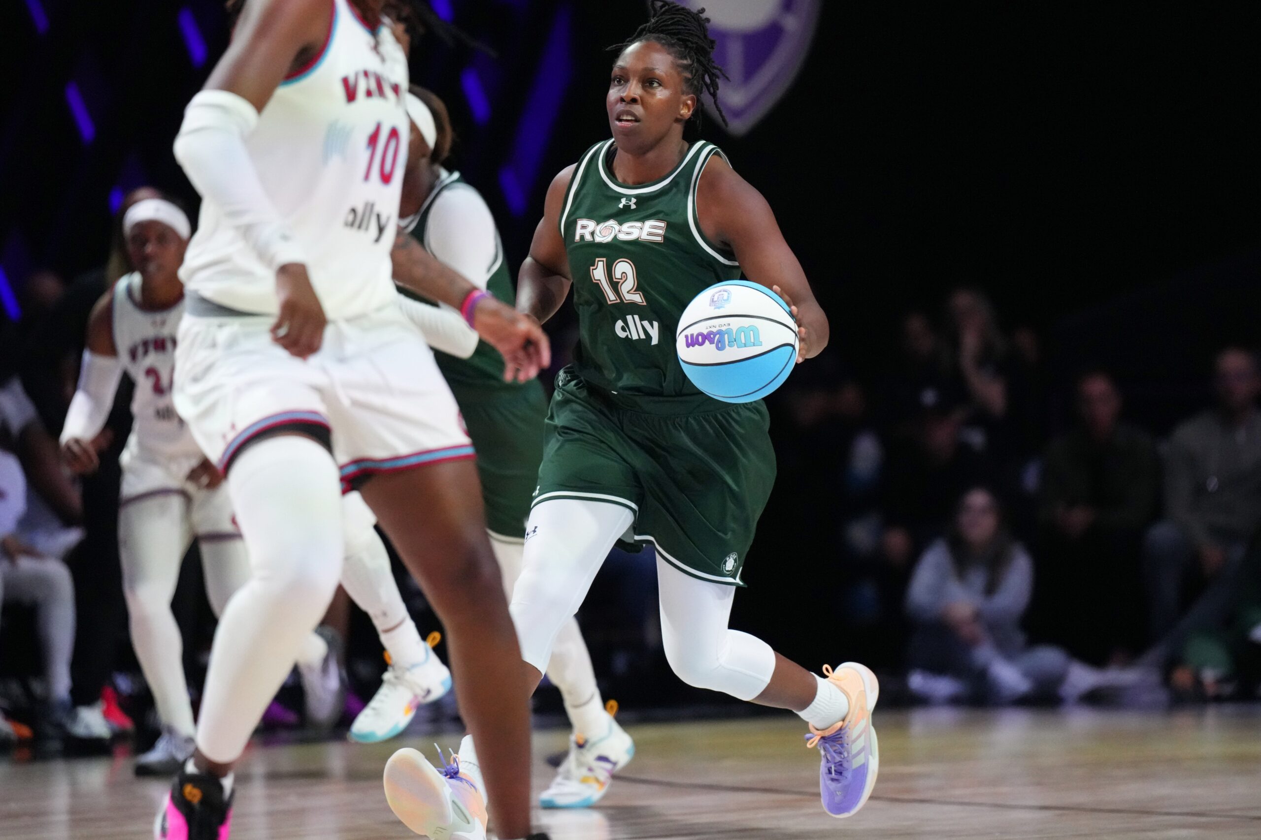 Unrivaled, women's basketball, Napheesa Collier, Chelsea Gray, Kayla McBride, Rhyne Howard, Angel Reese, Skylar Diggins-Smith, All-Unrivaled, Lunar Owls, Laces, Rose, Vinyl, playoffs, inaugural season, MVP, defensive player of the year
