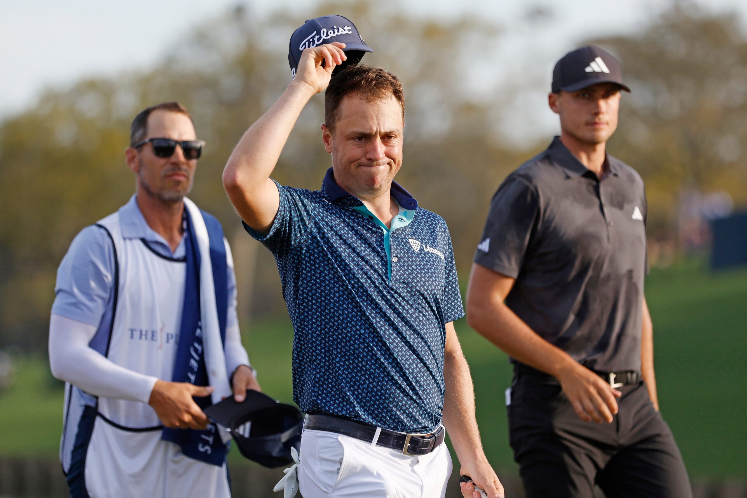 Justin Thomas, The Players Championship, TPC Sawgrass, golf, course record, 2025, Min Woo Lee, Akshay Bhatia, Rory McIlroy, leaderboard, cut line, tournament, PGA Tour
