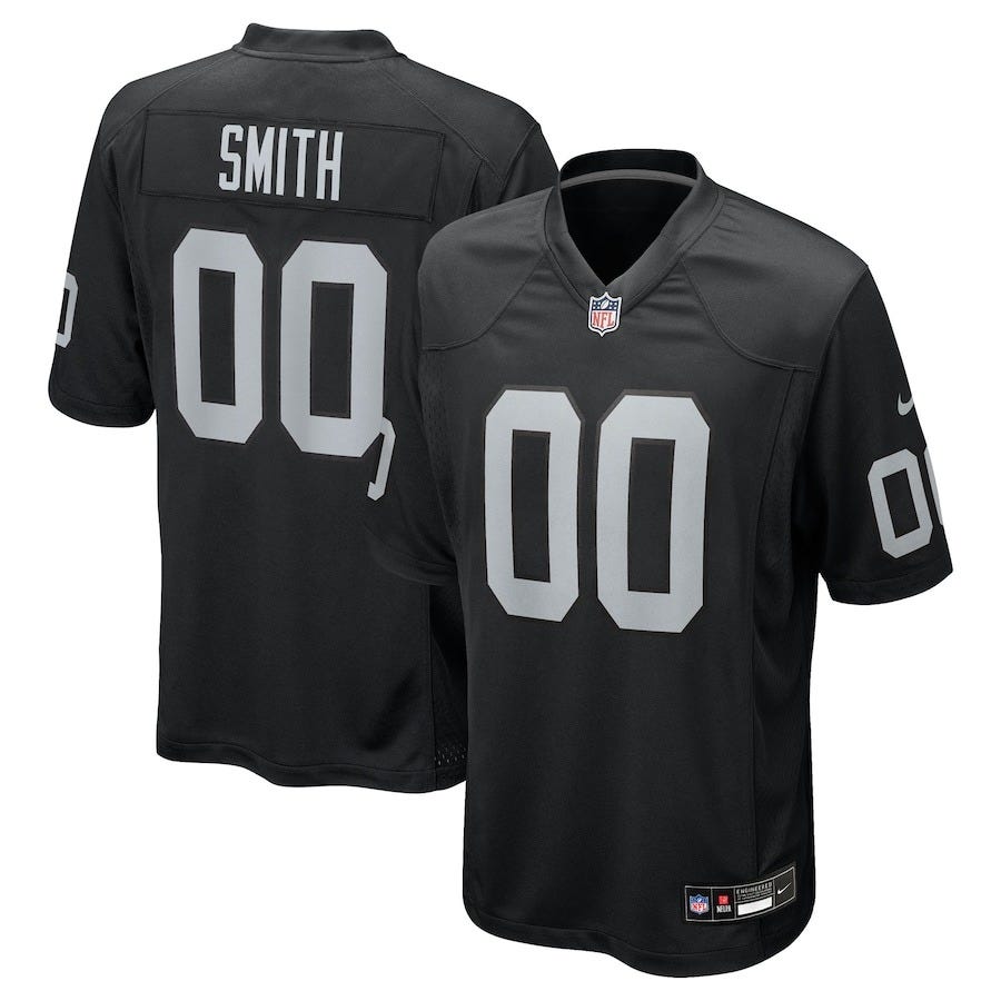 Geno Smith, Las Vegas Raiders, NFL, quarterback, trade, Seattle Seahawks, Pete Carroll, jersey, merchandise, 2025 NFL free agency, Raiders news, Raiders rumors, NFL Comeback Player of the Year, Pro Bowler, Raiders gear, shop, buy, pre-order
