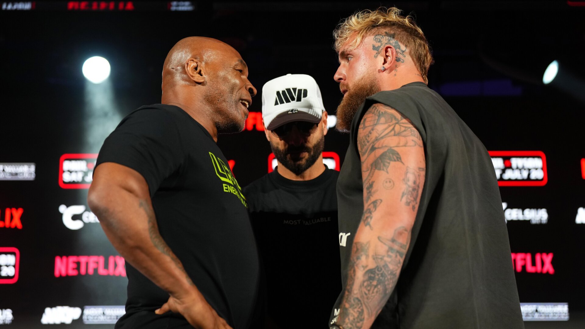 Mike Tyson, Jake Paul, boxing match, postponement, ulcer, Most Valuable Promotions, AT&T Stadium, Arlington, Texas, fight delay, medical condition, training schedule, fight tickets, Netflix, Iron Mike
