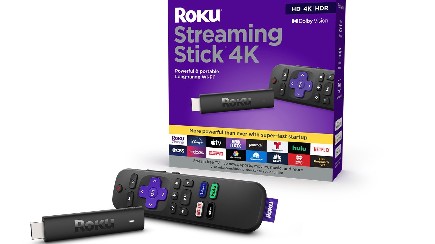 Roku Streaming Stick 4K, Roku Streaming Stick 4K Plus, Dolby Vision, HDR10 Plus, streaming device, 4K streaming, voice remote, Alexa, Google Assistant, AirPlay 2, Roku OS 10.5, TCL Roku TV Wireless Soundbar, live TV streaming, lost remote finder, rechargeable remote, fall hardware lineup, Roku.com
