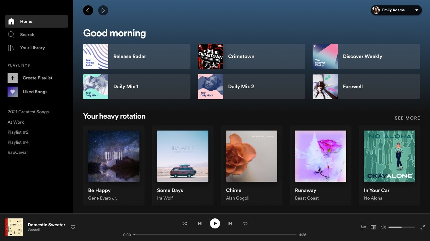 Spotify, desktop app, redesign, update, music streaming, playlist, features, search bar, recently played, queue, offline listening, premium, free users, mobile experience, Discover Weekly, podcast, controls, navigation, radio, download button.
