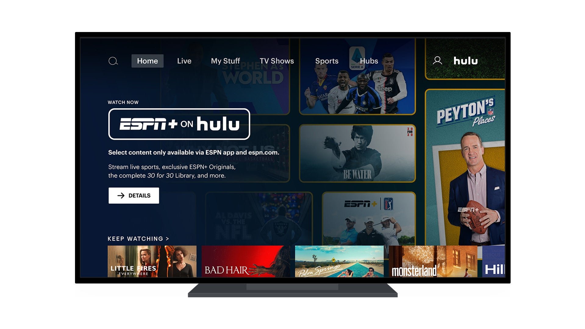 ESPN+, Hulu, Disney Bundle, Streaming, Live Sports, Sports Programming, Add-on, Subscription, Disney+, Content, On-Demand, Cordcutters, YouTube TV, Sling TV, Pay-Per-View, PGA Championship, The Handmaid's Tale, Animaniacs, SportsNation, The Bachelor.
