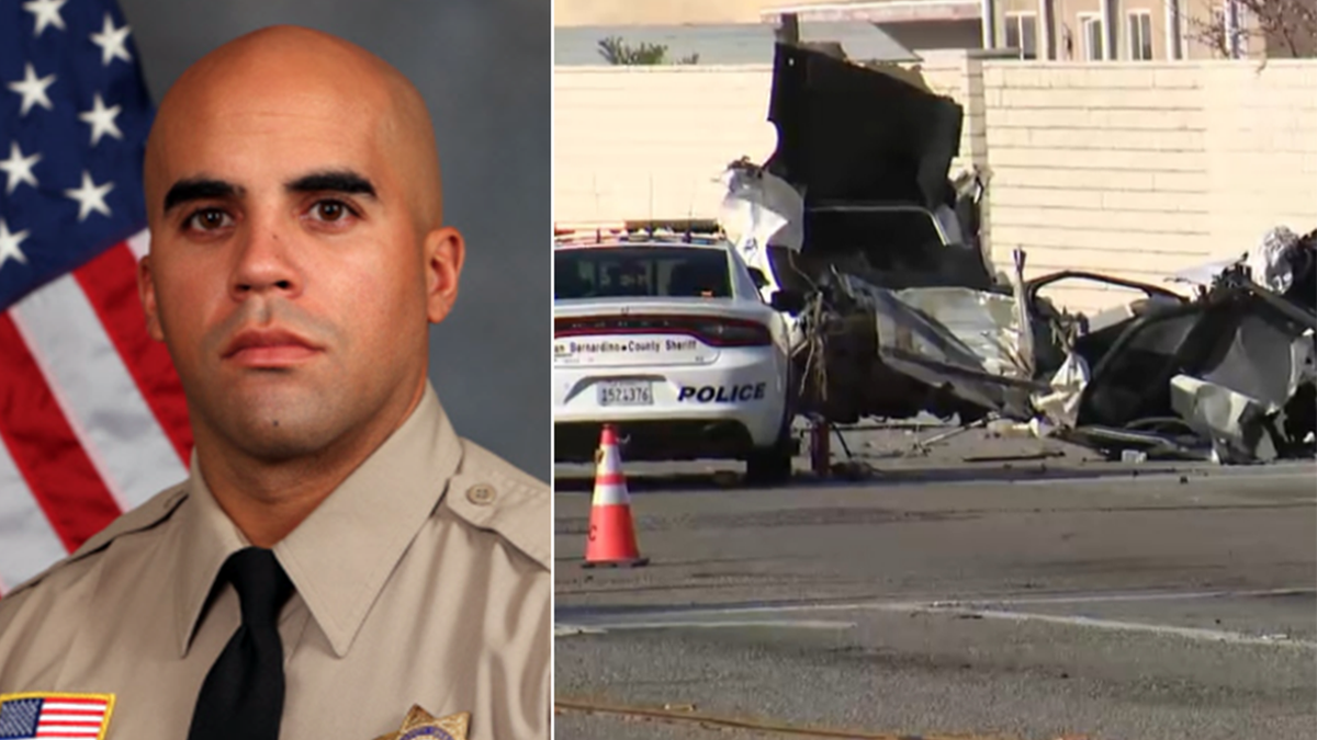 Hector Cuevas Jr., San Bernardino County Sheriff, police officer killed, police cruiser crash, Victorville, stolen vehicle pursuit, Ryan Turner, vehicular manslaughter, DUI, police chase, law enforcement death, California, traffic accident, police investigation
