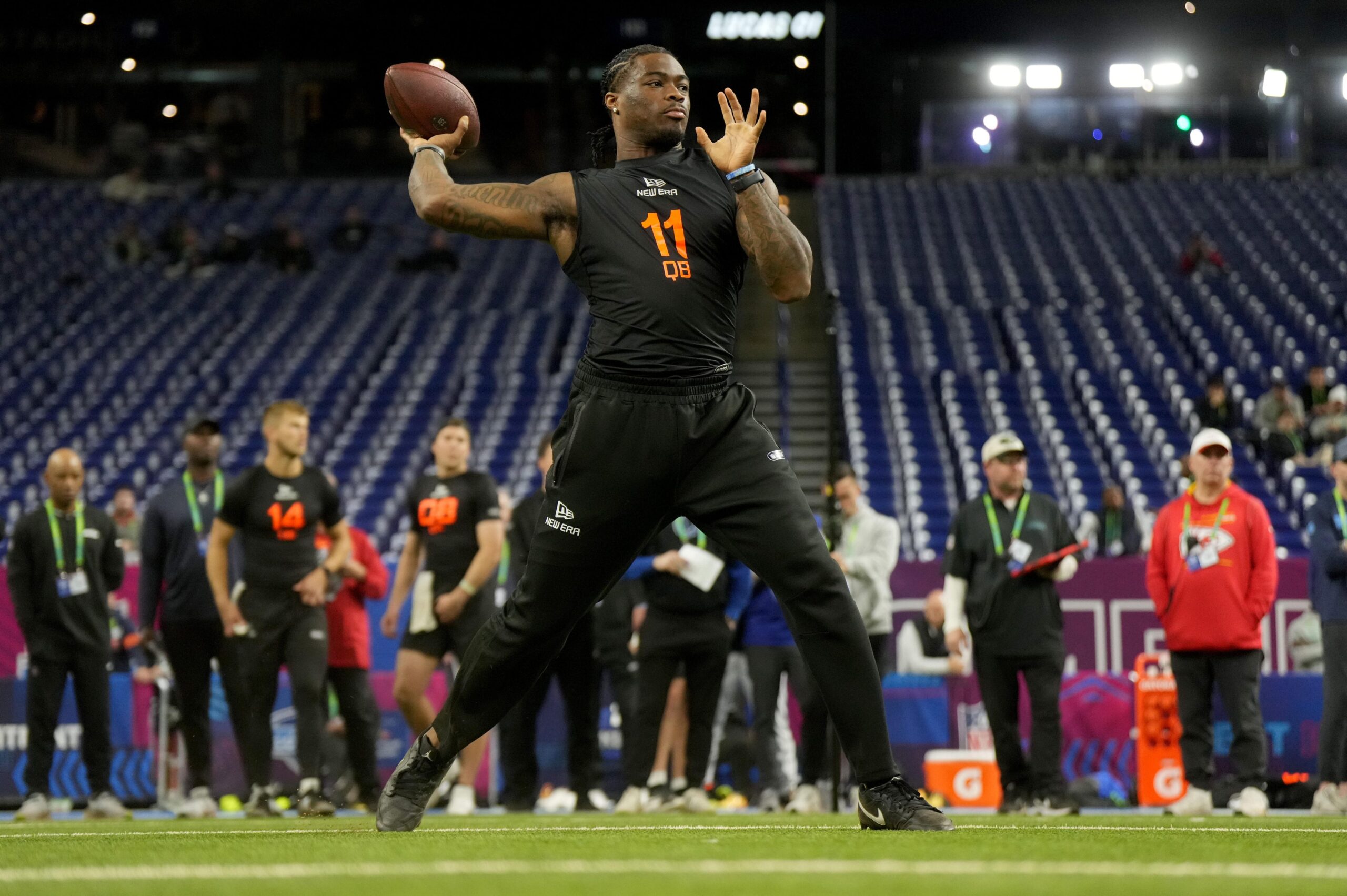 Jalen Milroe, Alabama Pro Day, 40-yard dash, quarterback speed, NFL Draft, scouting report, NFL Combine, fastest quarterbacks, Lamar Jackson, Robert Griffin III, Justin Fields, Reel Analytics, Next Gen Stats, 2025 NFL Draft, college football prospects
