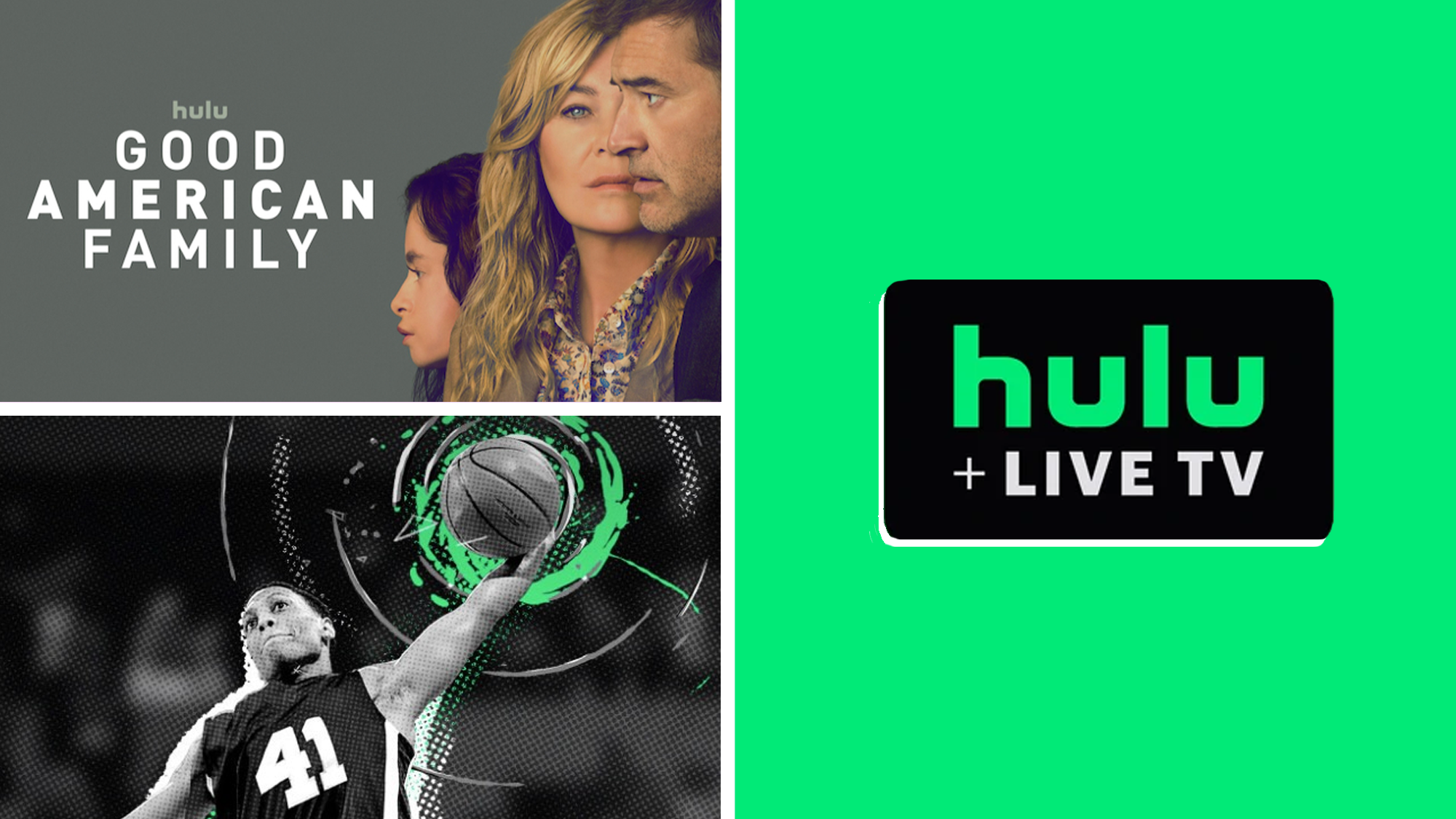 Hulu + Live TV, streaming service, live TV, on-demand, subscription plans, channels, ABC, CBS, NBC, ESPN, FOX, DVR recording, NCAA March Madness, MLB Opening Day, Hulu Originals, High Potential, The Great, Only Murders In The Building, Devil In The Family: The Fall of Ruby Franke, Good American, Disney+, ESPN+, bundle deal
