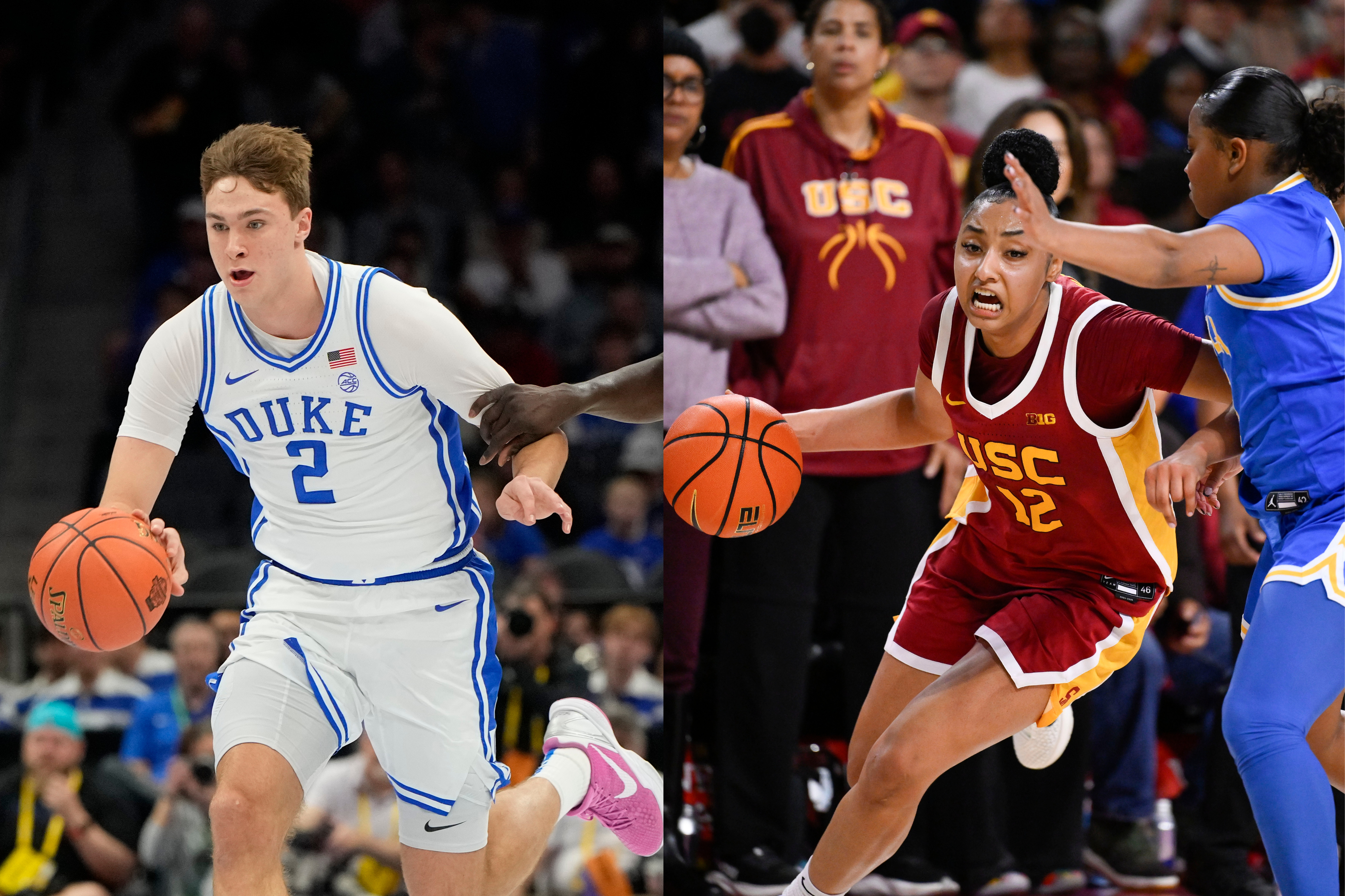 March Madness, NCAA Tournament, college basketball, mens basketball, womens basketball, betting odds, favorites, longshots, upsets, Duke, Cooper Flagg, Auburn, Houston, UConn, Paige Bueckers, South Carolina, UCLA, JuJu Watkins, USC, Texas, Hannah Hidalgo, Notre Dame, Final Four, San Antonio, Tampa, Bill Self, Kansas, John Calipari, Arkansas, Dan Hurley, Kim Mulkey, LSU, Ohio State
