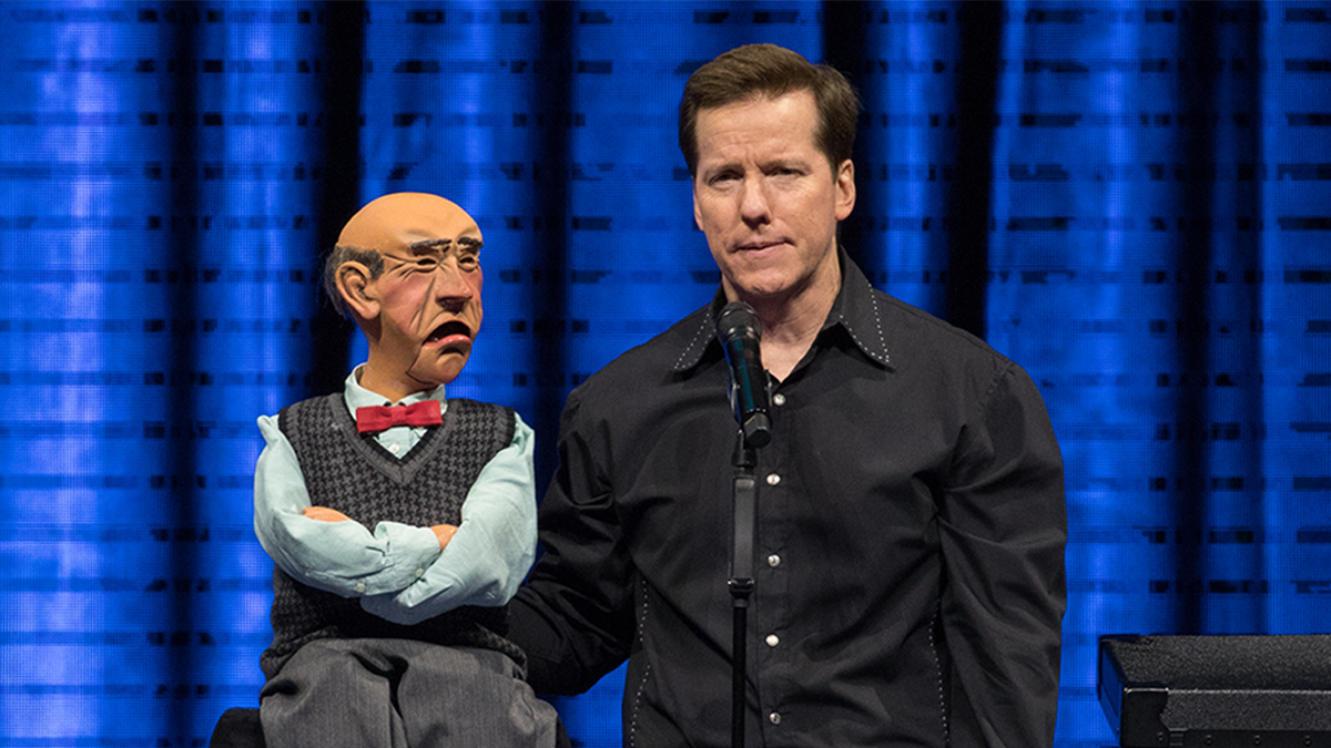 Jeff Dunham, ventriloquism, comedy, Donald Trump, cancel culture, free speech, political humor, stand-up comedy, offensive comedy, Achmed the Dead Terrorist, Bubba J, José Jalapeño On a Stick, stereotypes, political commentary, California politics, conservative comedians.
