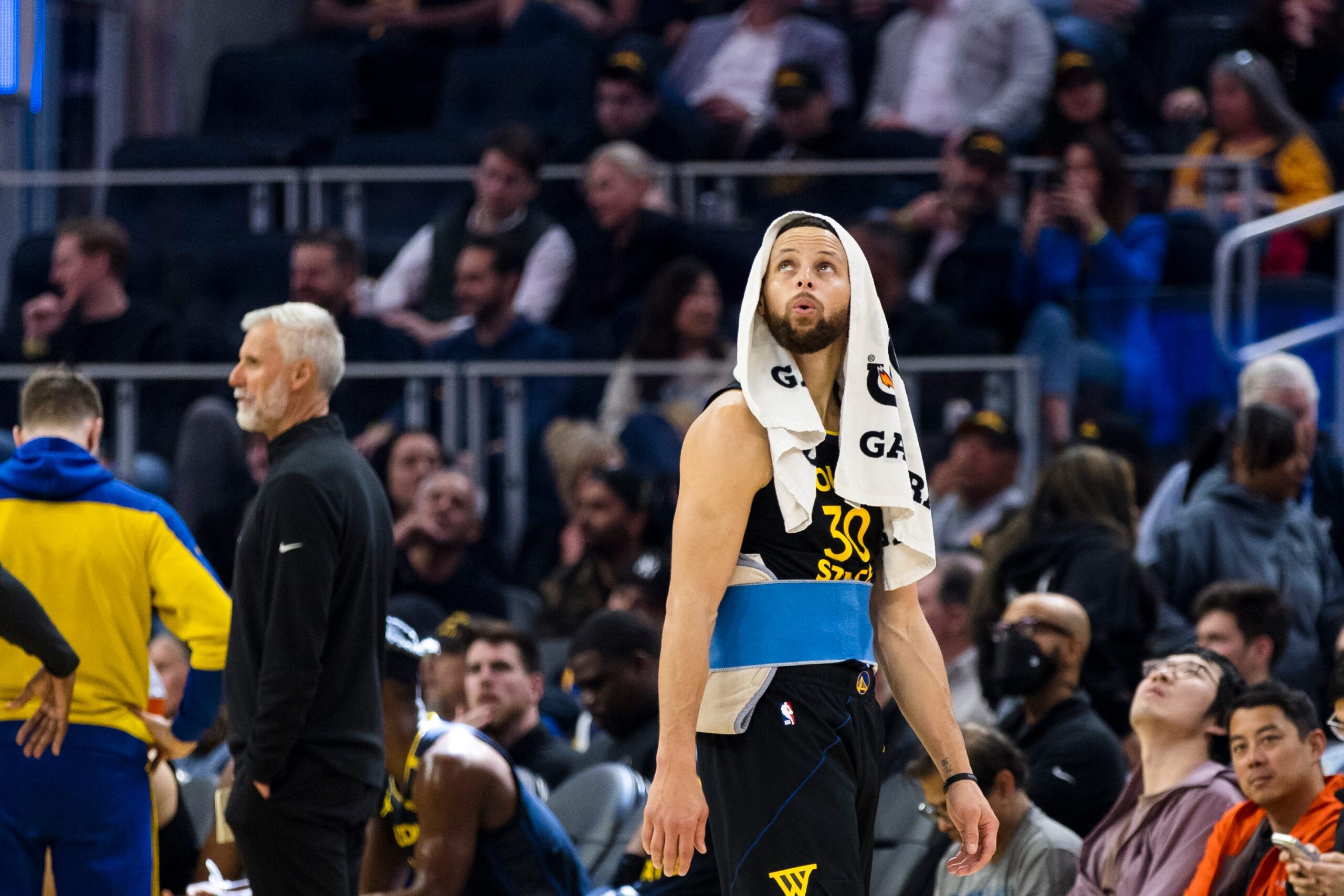Stephen Curry injury, Warriors playoffs, Draymond Green, Steve Kerr, Golden State Warriors, NBA, pelvic contusion, Rick Celebrini, injury update, Curry status, Warriors road trip, Jimmy Butler, Western Conference standings
