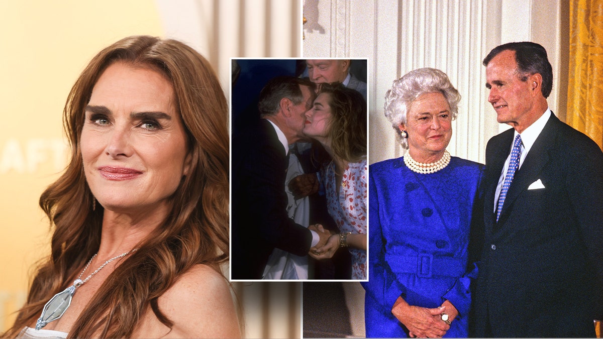 Brooke Shields, George H.W. Bush, Barbara Bush, Jenna Bush Hager, Today with Jenna and Friends, Kennebunkport, Maine, flooding, celebrity story, friendship, Walker's Point, Law and Order SVU, personal anecdote, relationship, grandfather figure
