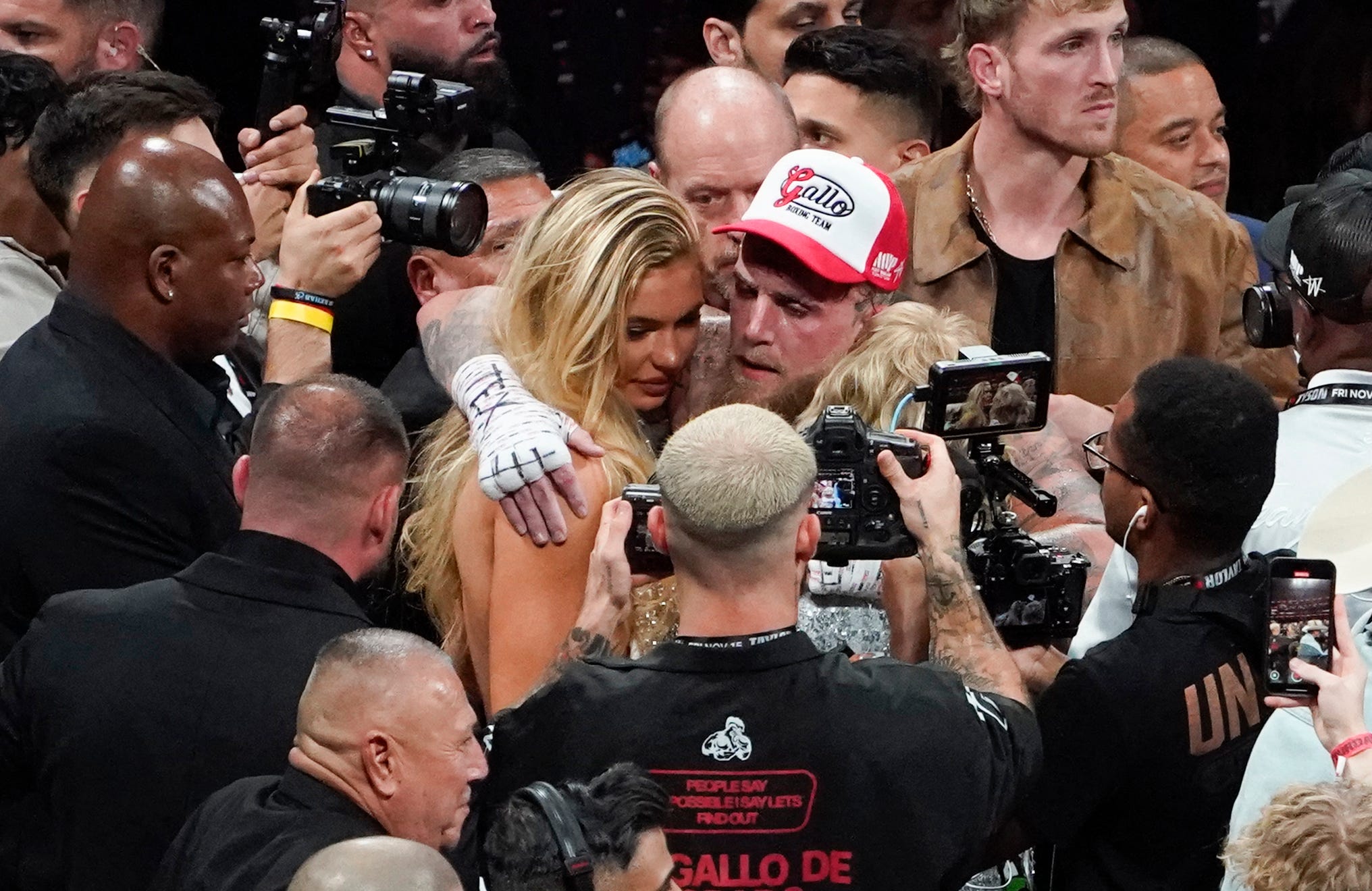 Jake Paul, Jutta Leerdam, engagement, proposal, boxer, YouTuber, speed skater, Mike Tyson, Netflix, Winter Olympics, European Championships, sports, celebrity, ring, wedding, news.
