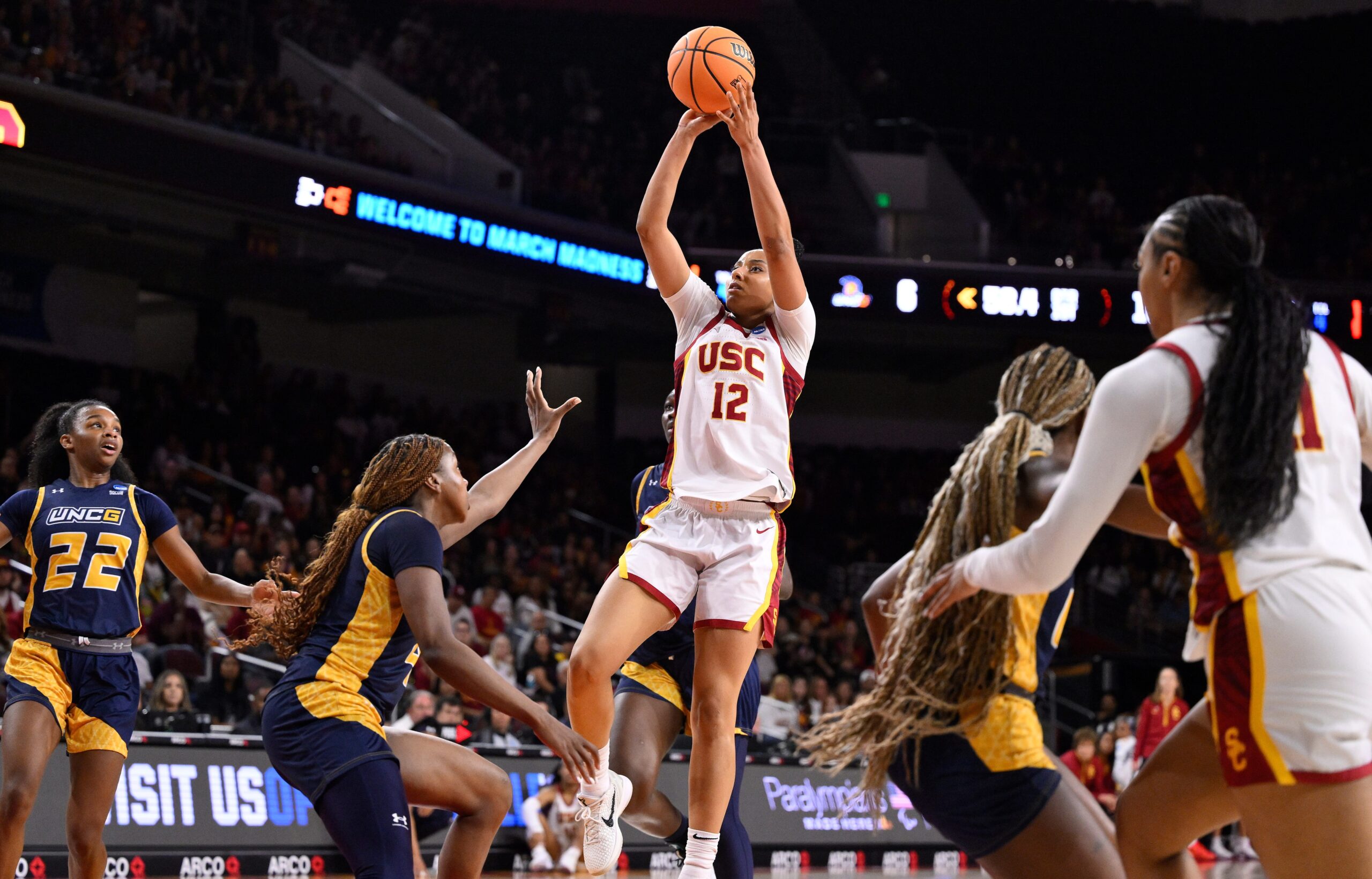 JuJu Watkins, USC Women's Basketball, NCAA Tournament, Ankle Injury, Wrist Injury, UNC Greensboro, Trojans, Basketball, Injury Update, Sports News
