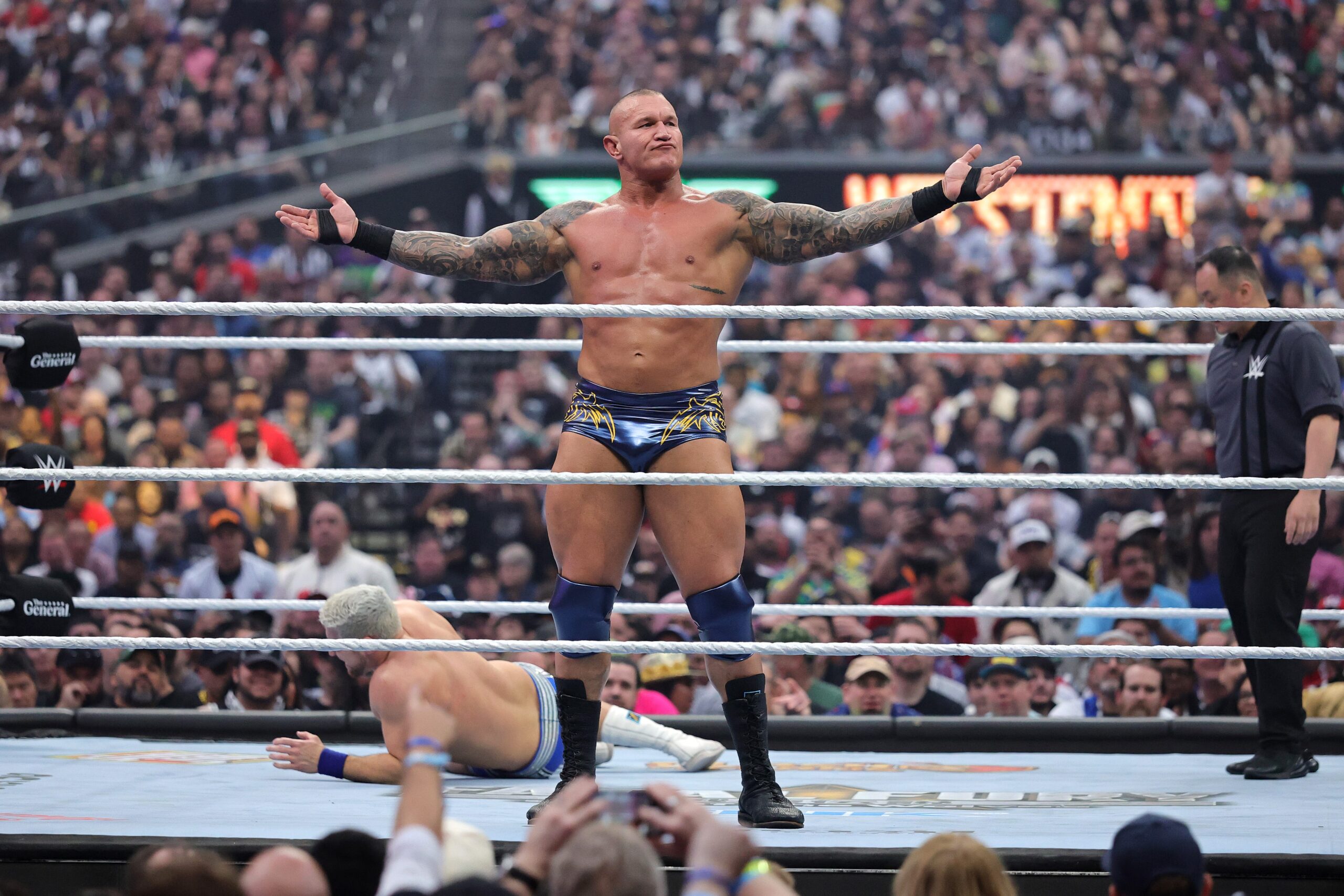 WWE SmackDown, Sling TV, live streaming, wrestling, Randy Orton, Tiffany Stratton, LA Knight, Bianca Belair, Jacob Fatu, Aleister Black, USA Network, Sling Blue, sports streaming, cord-cutting, NFL RedZone, Big Ten Network, Golf Channel, NBA TV, NHL Network, MLB Network, Tennis Channel, TNT, TBS, TruTV, Sling Orange
