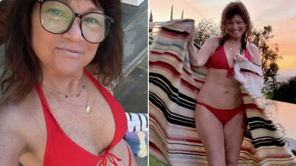Valerie Bertinelli, cold plunge, One Day at a Time, red bikini, 65th birthday, lingerie photo, Drew Barrymore Show, people-pleasing, EMDR therapy, aging, self-love, mental health, celebrity news, entertainment.
