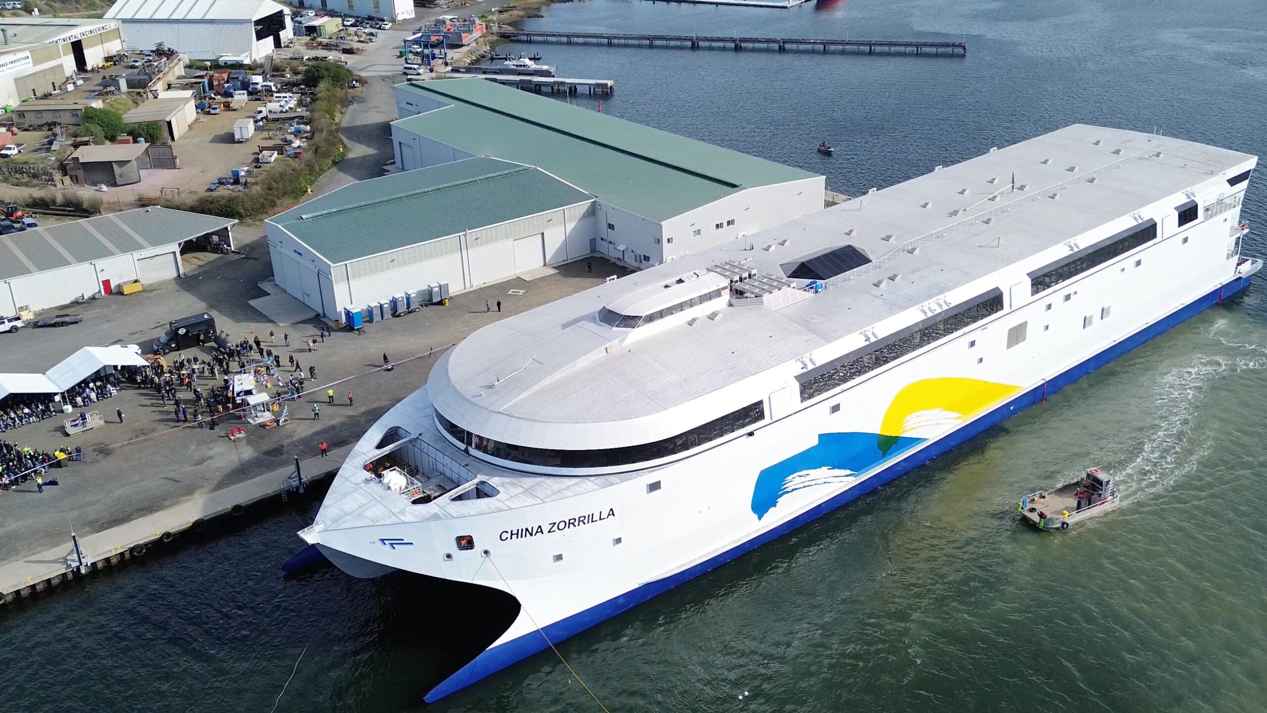electric ferry, largest electric ship, Incat, Hull 096, Buquebus, electric catamaran, Argentina, Uruguay, Buenos Aires, carbon emissions, maritime transport, International Maritime Organization, IMO, biocarburants, green shipping
