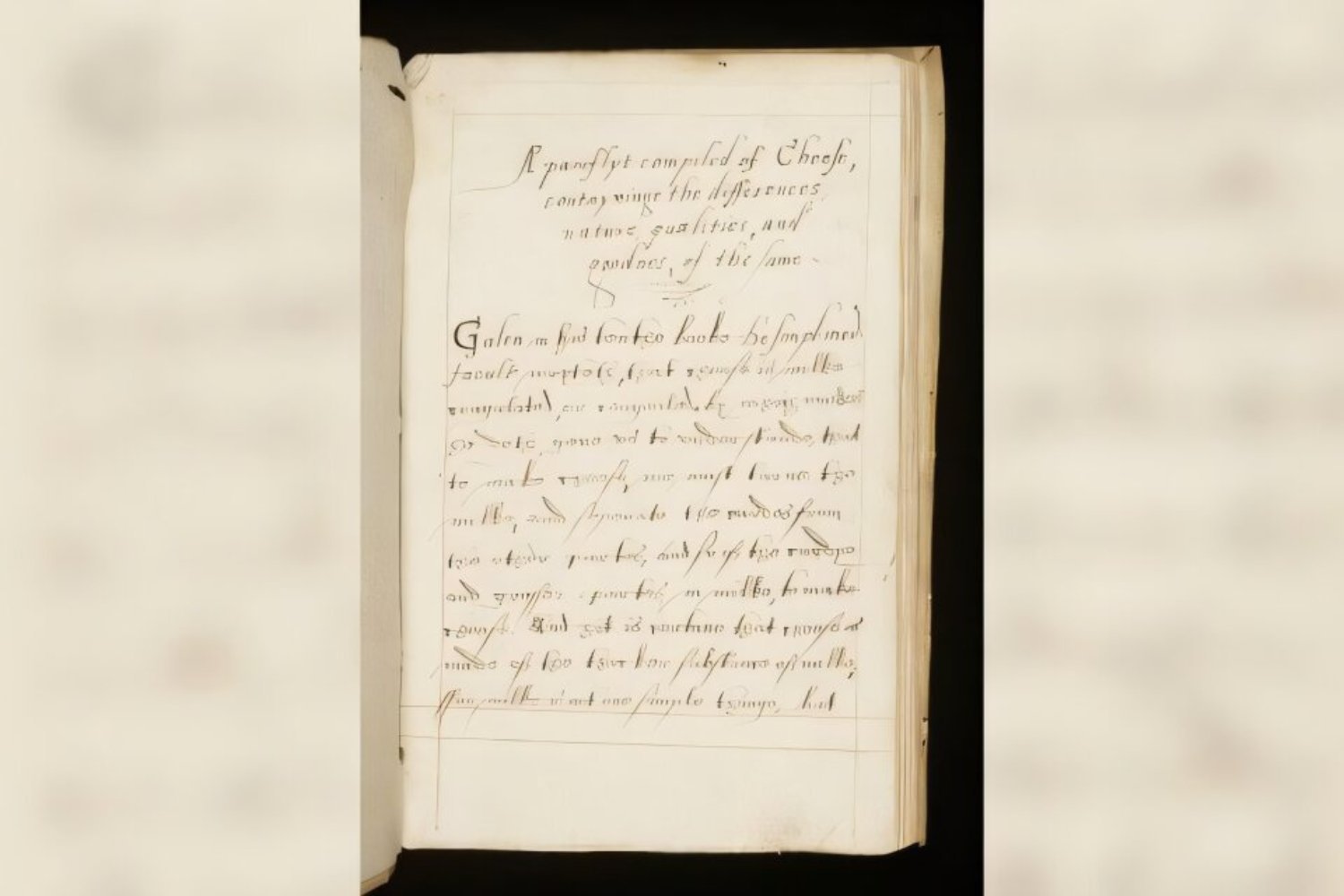 cheese, history, 16th century, manuscript, A pamflyt compiled of Cheese, food history, University of Leeds, Peter Brears, Alex Bamji, cheese making, dairy, England, food, research, early modern history

