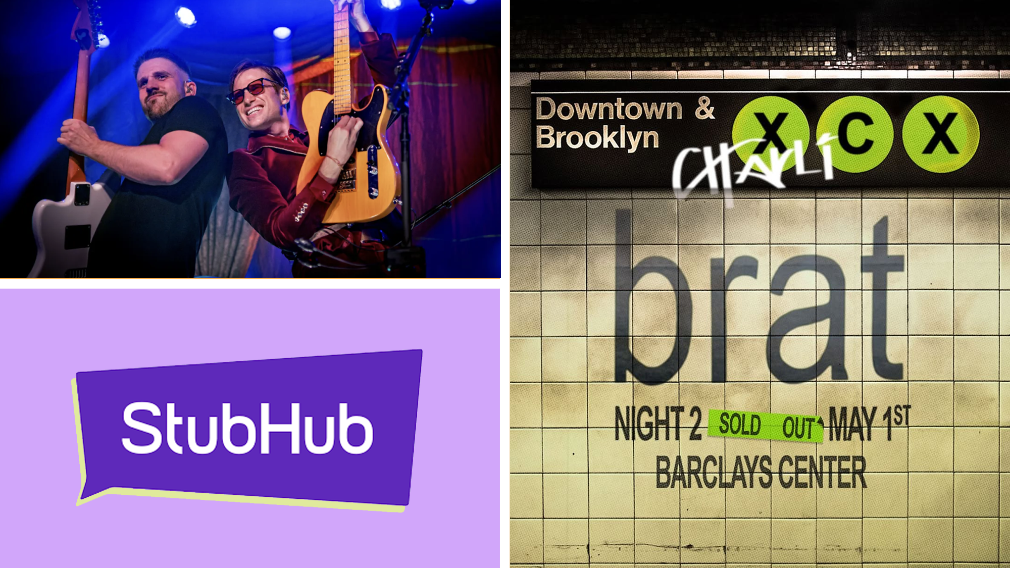 last-minute concert tickets, NYC concerts, StubHub, Charli XCX, Saint Motel, Kim Gordon, Countess Cabaret, Luann de Lesseps, New York City events, weekend concerts, Barclays Center, Brooklyn Paramount, Pioneer Works, Town Hall, affordable concerts, live music, music tickets
