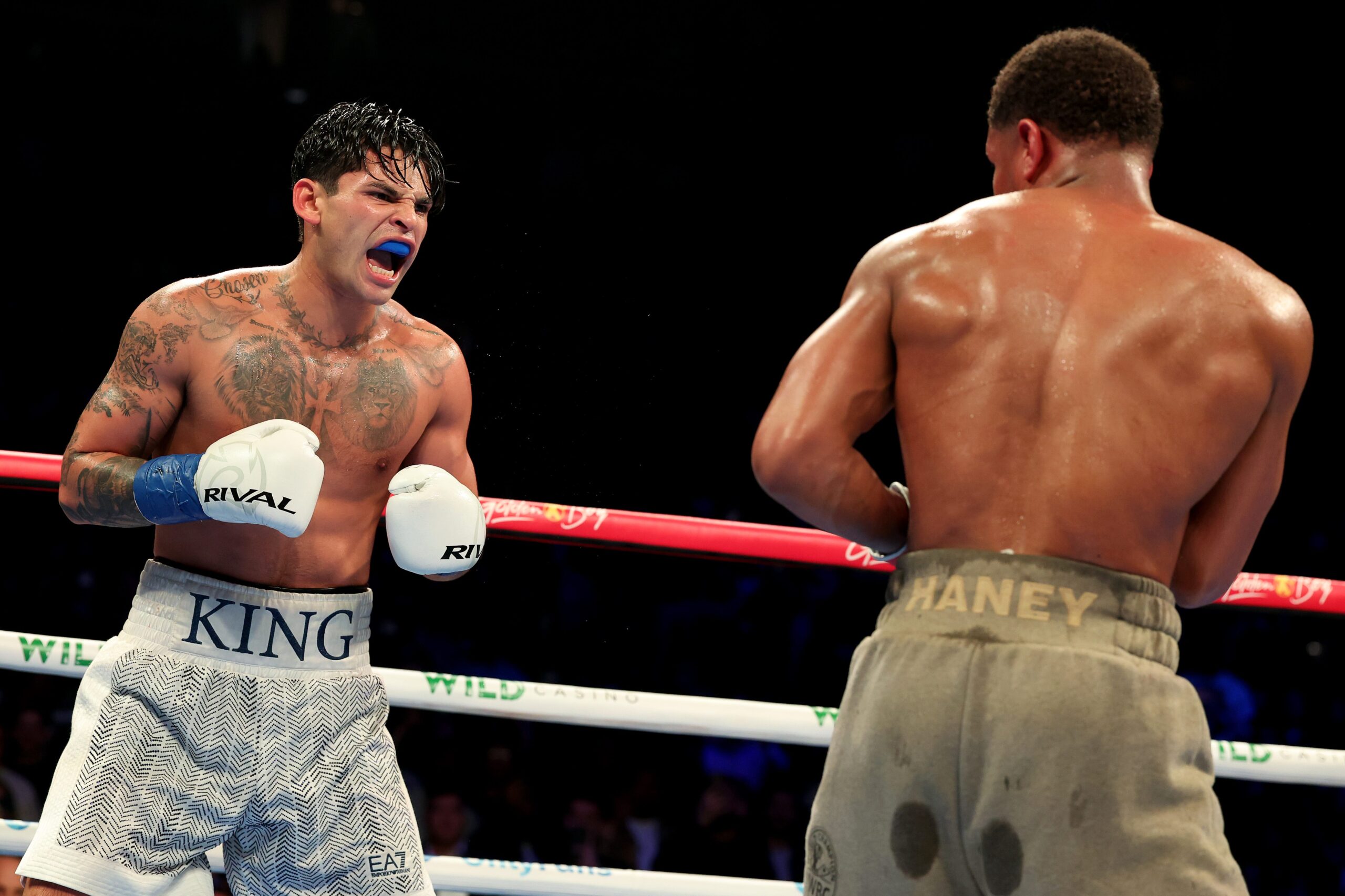 Ryan Garcia, Rolly Romero, Gervonta Davis, Tank Davis, Devin Haney, boxing, fight, DAZN PPV, Times Square, welterweight, suspension, comeback, rematch, live updates, highlights, fight card, fight preview, April 20 2024, drug test, no-contest, power, left hook
