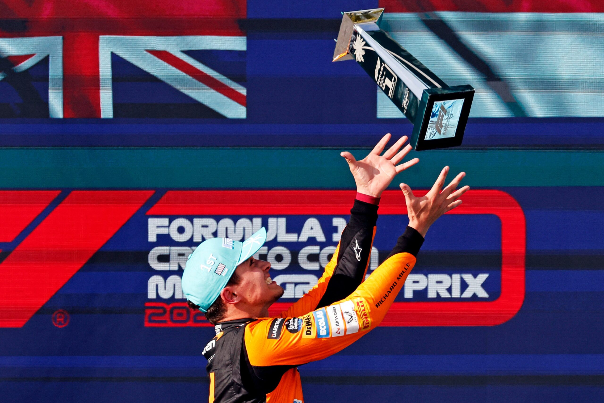 Miami Grand Prix, Formula One, F1, Miami International Autodrome, Hard Rock Stadium, Stephen Ross, Tom Garfinkel, Stefano Domenicali, F1 promoter of the year, Miami, Florida, Max Verstappen, Lando Norris, economic impact, auto racing, NFL, race extension, 2041, attendance, sports, entertainment, Red Bull, McLaren
