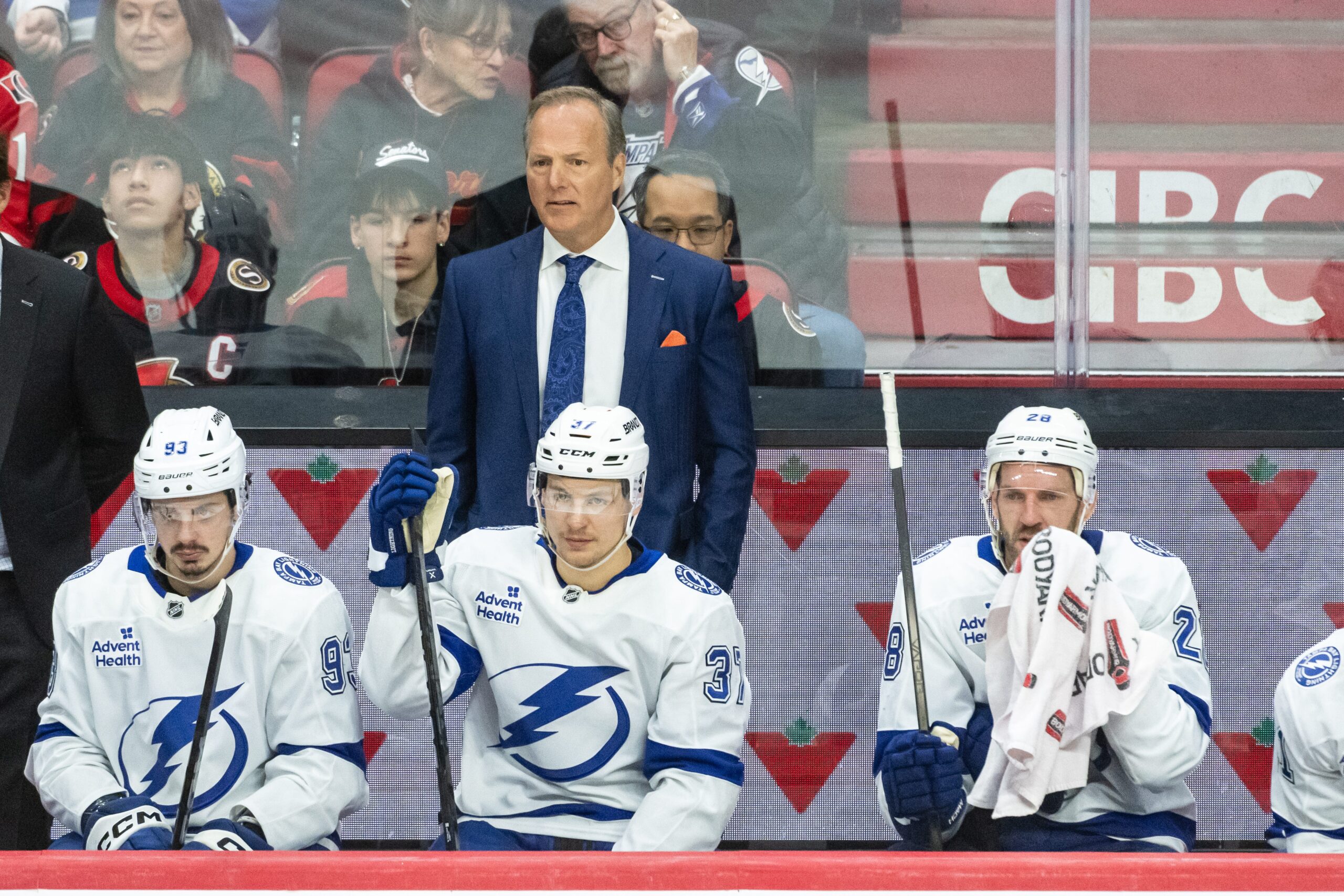 Tampa Bay Lightning, Jon Cooper, Julien BriseBois, NHL, hockey coach, coaching rumors, contract extension, Isaac Howard, prospect, Hobey Baker Award, free agency, Tampa Bay, Stanley Cup, playoffs
