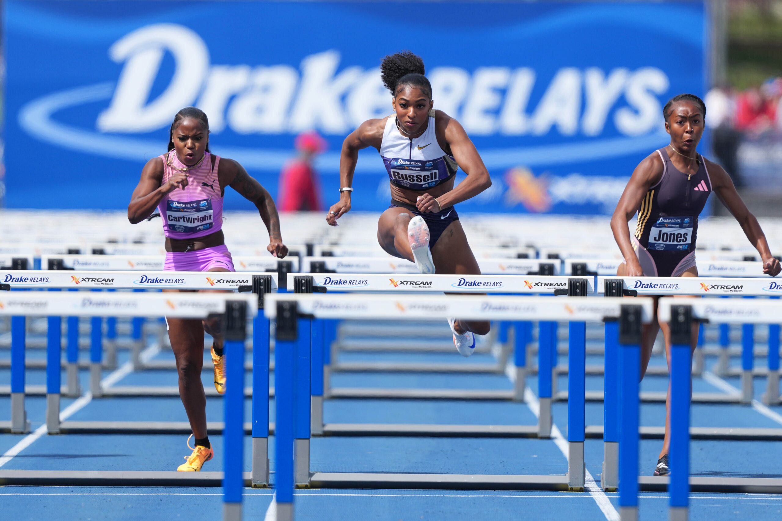 Masai Russell, 100m hurdles, Olympic gold, American record, Tia Jones, Fred Kerley, Grand Slam Track Miami, track and field, sports news, Keni Harrison, Tobi Amusan
