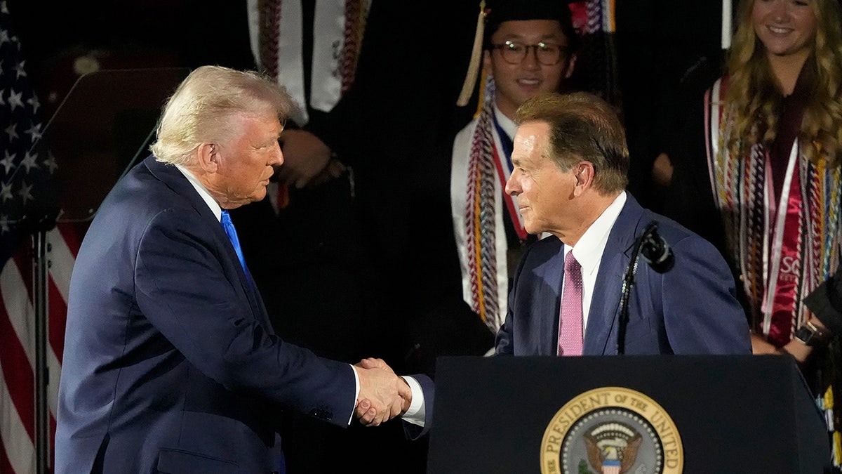 NIL, Name Image Likeness, college sports, Donald Trump, Nick Saban, executive order, NCAA, regulation, legislation, Congress, antitrust, litigation, Tommy Tuberville, Alabama, athletes, pay-for-play, recruiting, sports coverage, Fox News
