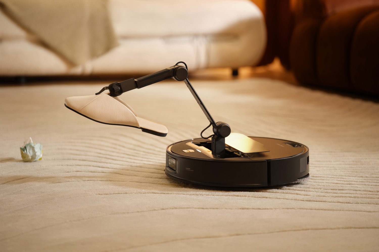 Roborock Saros Z70, robotic vacuum, robotic mop, OmniGrip arm, AI-powered cleaning, smart home, home automation, CES 2025, robot vacuum with arm, obstacle avoidance, object recognition, smart cleaning, self-cleaning, autonomous cleaning, robotic assistant, best robot vacuum, smart home technology, new technology, home cleaning, vacuum cleaner, mop, Roborock, FlexiArm Riser Side Brush, anti-tangle, 22000Pa suction, self-drying mop, self-refilling, app-controlled, personalized cleaning, smart mapping, home appliances, robotic intelligence, household robot, groundbreaking technology, innovation, Sputnik moment

