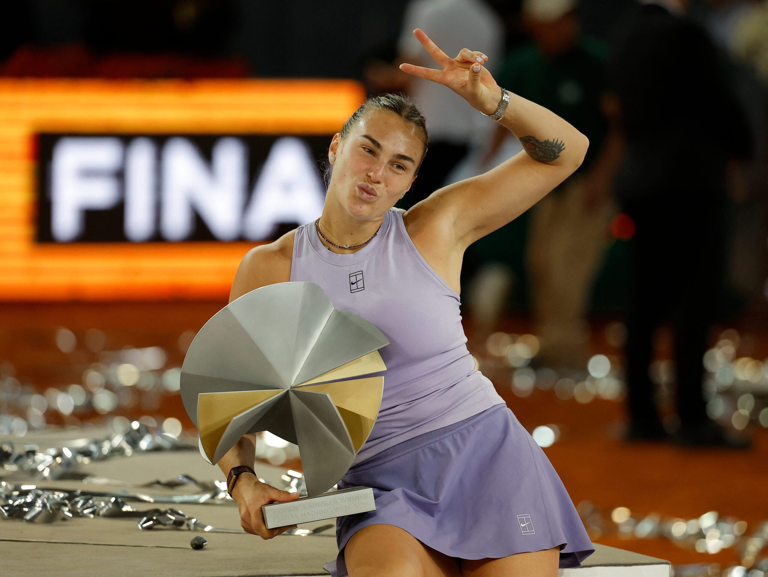 Aryna Sabalenka, Coco Gauff, Madrid Open, WTA, tennis, championship, title, Sabalenka wins, Gauff loses, Kvitova record, tennis match, tennis tournament
