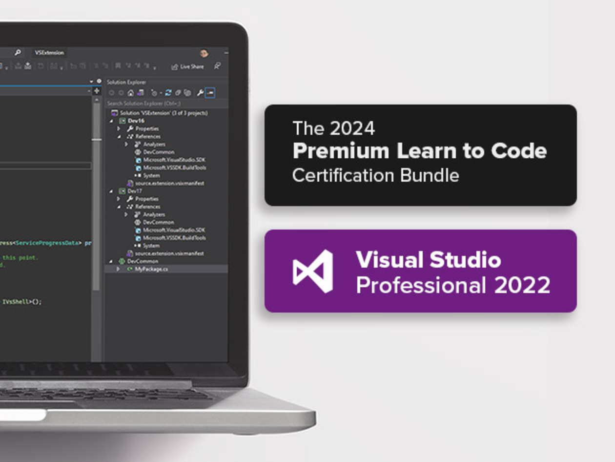 Microsoft Visual Studio Pro 2022, Learn to Code Bundle, coding courses, programming bundle, .NET, C++, Python, JavaScript, SQL, Flutter, machine learning, OpenAI, IDE, IntelliCode, Live Share, software development, tech career, StackSocial deal, June 1 sale
