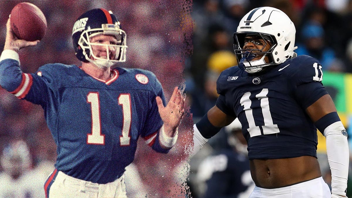 Abdul Carter, New York Giants, jersey number, Lawrence Taylor, Phil Simms, retired numbers, NFL, football, Malik Nabers, Ray Flaherty, Warren Moon, Cam Ward, Penn State, Micah Parsons, sports news
