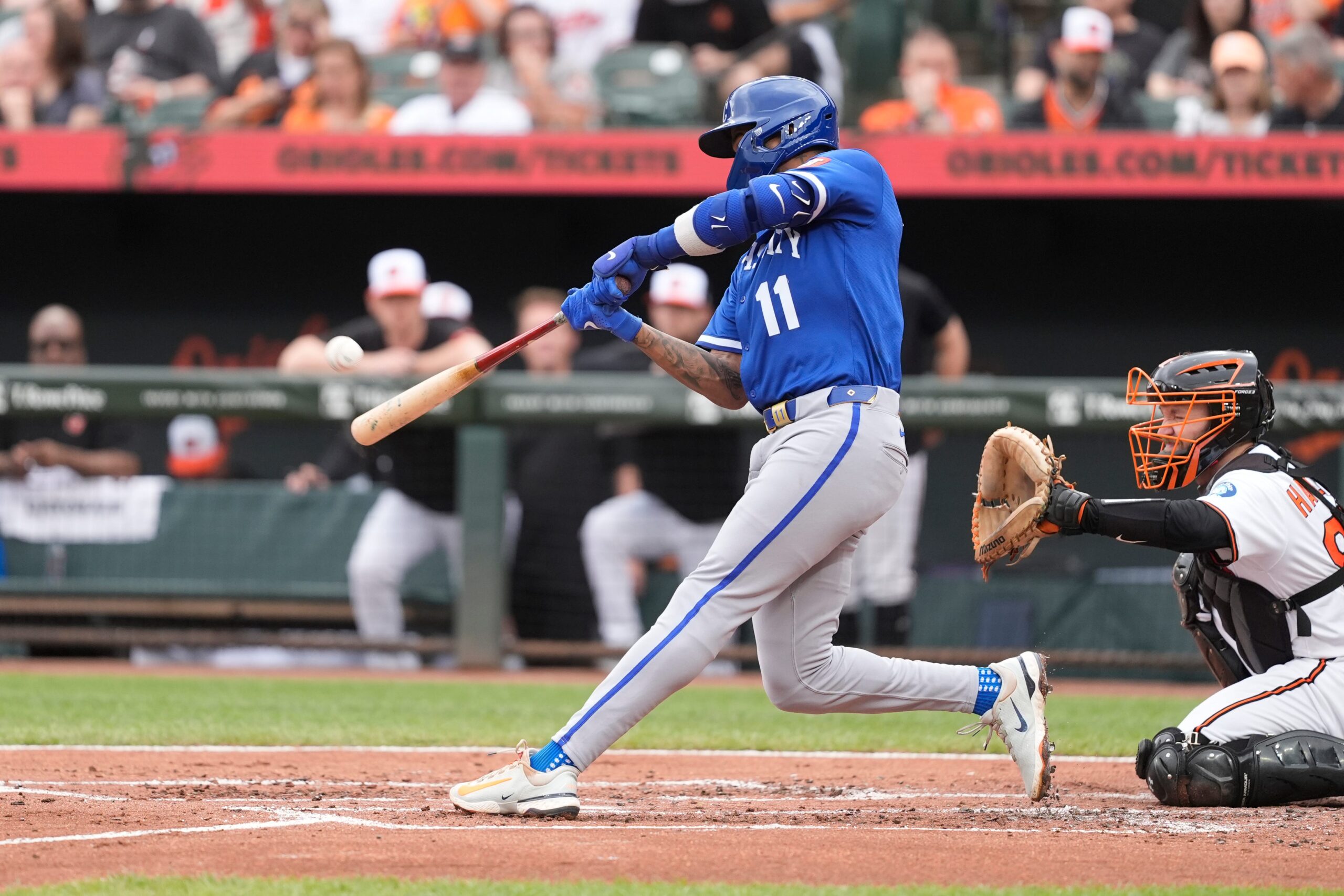 Star Wars Day, Baltimore Orioles, Kansas City Royals, MLB record, solo home runs, Camden Yards, Maikel Garcia, Jackson Holliday, Kevin Brown, Tattooine, Cedric Mullins, Ryan O'Hearn, Jonathan India, Bobby Witt Jr., Vinnie Pasquantino, Luke Maile, Michael Massey, franchise record, baseball, sports
