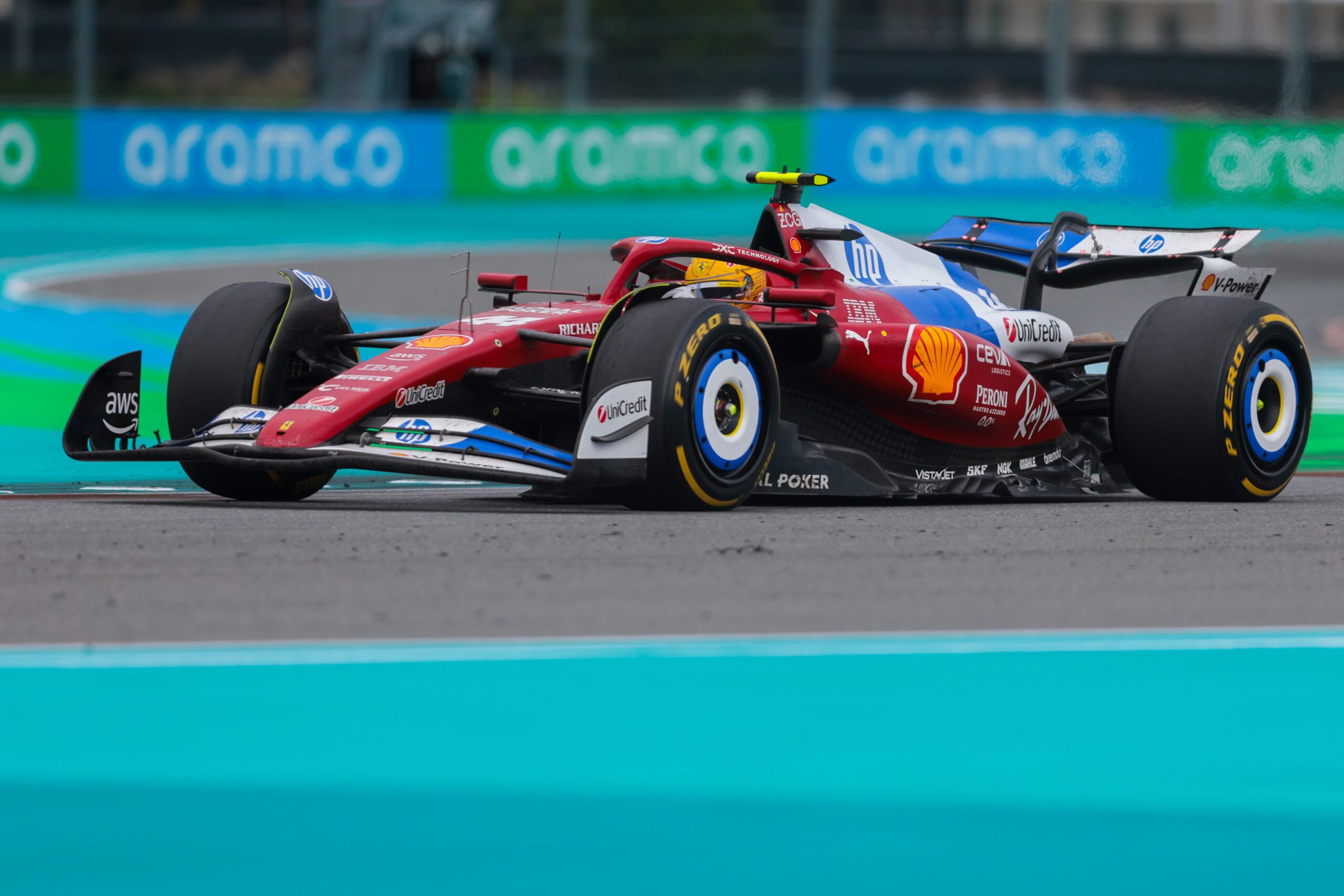 Miami Grand Prix, Lewis Hamilton, Ferrari, Oscar Piastri, McLaren, Lando Norris, George Russell, F1, Formula One, Racing, Motorsport, Charles Leclerc, Teamwork, Radio Communication, Sarcasm, Entertainment, American Attention Span, Constructors' Standings, Drivers' Standings, Car Performance, Criticism, Michael Scott, The Office, Martin Brundle, Sprint Race, Carlos Sainz, Riccardo Adami, Verstappen, Kimi Antonelli
