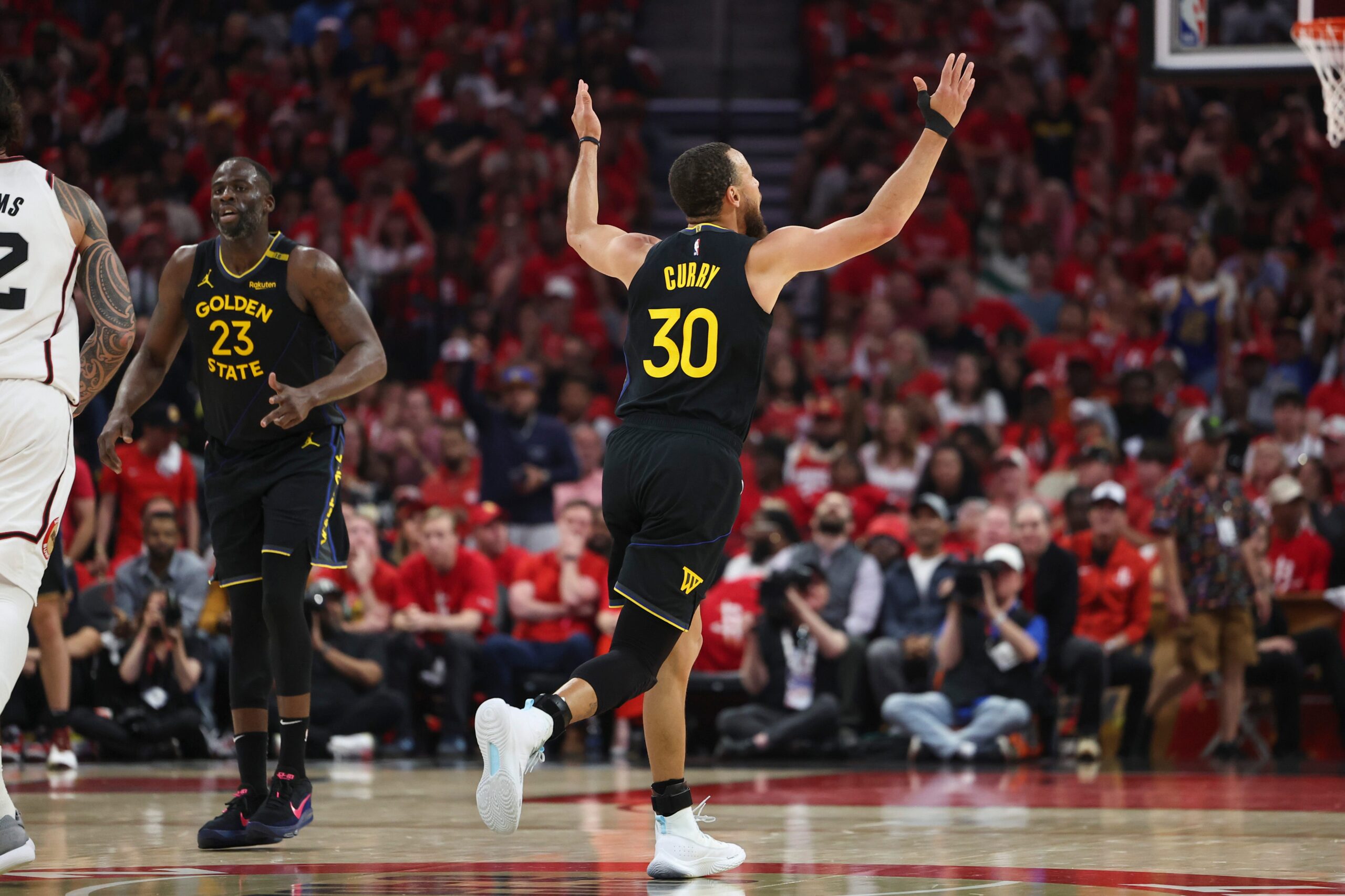 Golden State Warriors, Steph Curry, Buddy Hield, Houston Rockets, Game 7, NBA Playoffs, 2025 NBA Playoffs, Western Conference Semifinals, Minnesota Timberwolves, basketball, playoff series, road win, upset, Amen Thompson, Alperen Sengun, Jalen Green, Dillon Brooks, Steve Kerr, Draymond Green, Jimmy Butler
