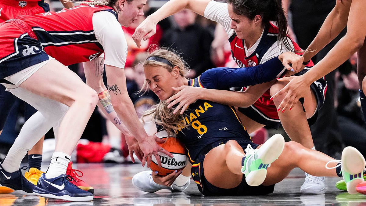 Indiana Fever, Washington Mystics, WNBA, preseason game, Sophie Cunningham, Kiki Iriafen, Brittney Sykes, basketball, Lexie Hull, Morgan Jones, Flagrant 1 foul, Caitlin Clark, Stephanie White, sports coverage, Fox News
