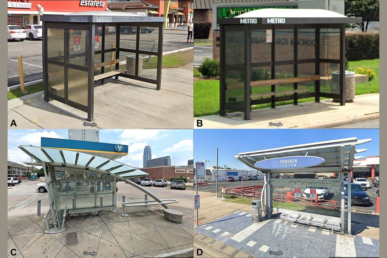 bus stop, heat stress, urban heat island, tree canopy, bus shelter design, public health, heat stroke, wet bulb globe temperature, WBGT, Houston, climate change, urban planning, sustainable design, environmental health
