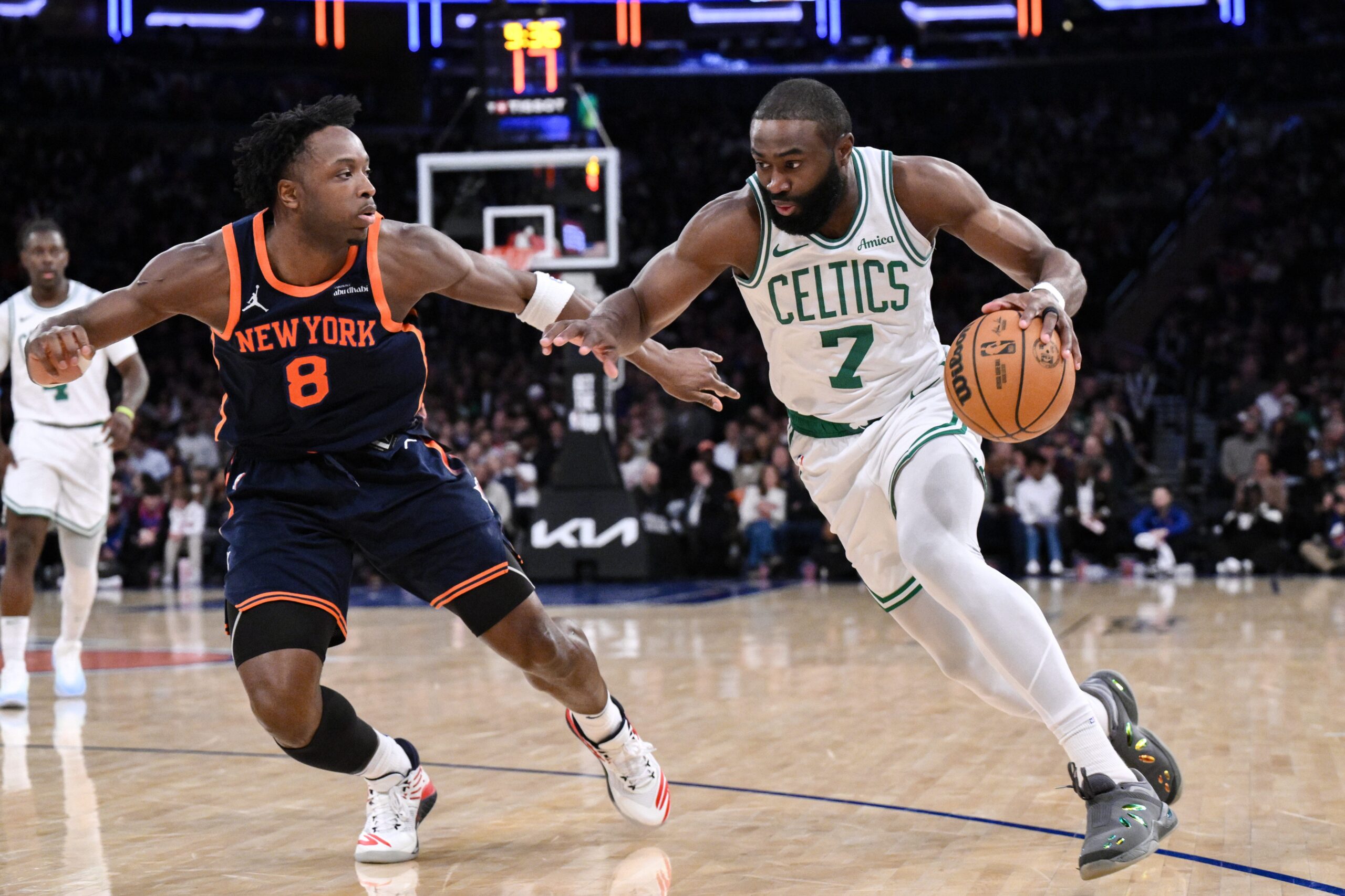 NBA Playoffs, Knicks vs Celtics, New York Knicks, Boston Celtics, Jalen Brunson, Karl-Anthony Towns, Jason Tatum, Jaylen Brown, OG Anunoby, Mikal Bridges, Eastern Conference Semifinals, Game 1, May 5, TD Garden, NBA predictions, Knicks Celtics preview, playoff schedule
